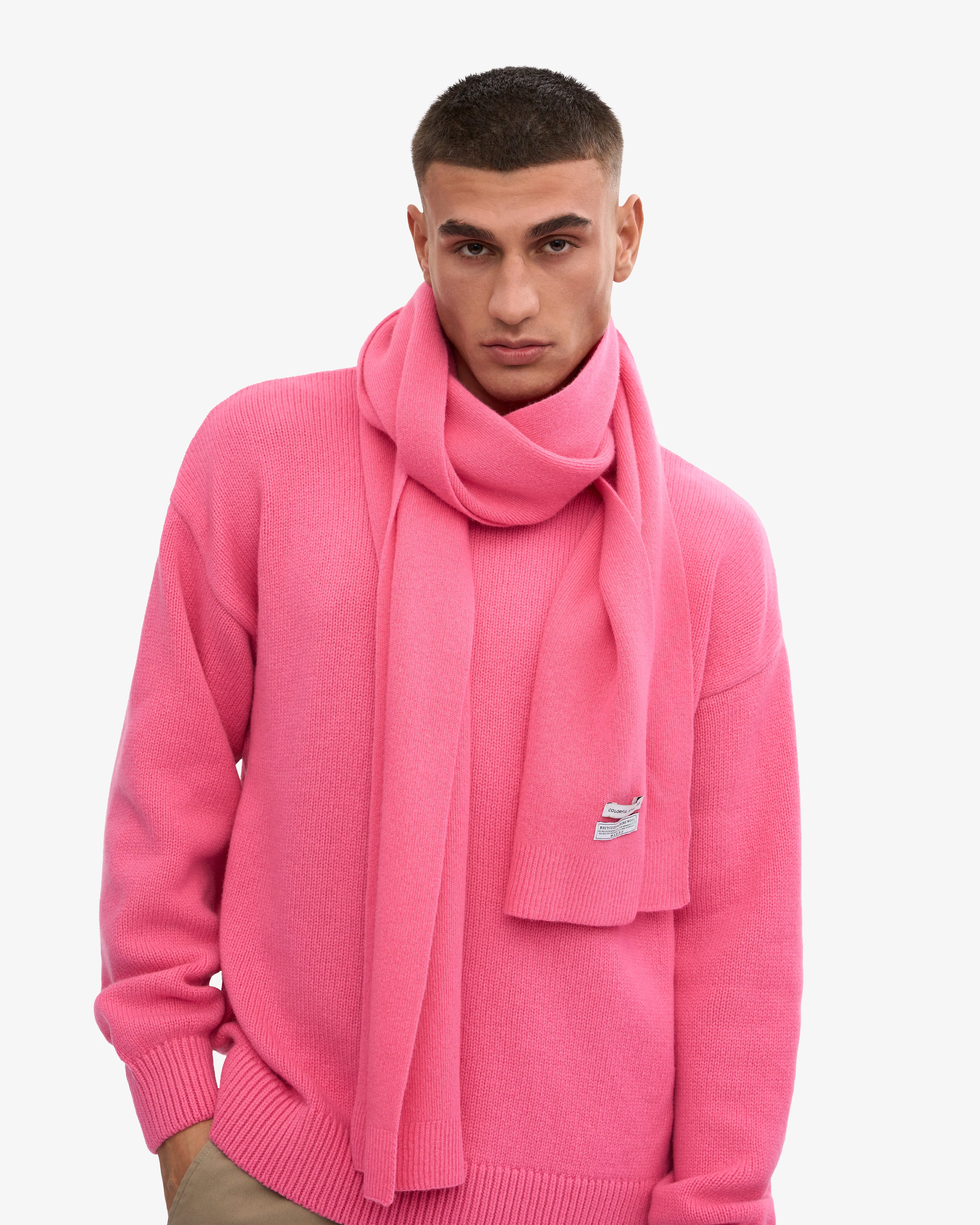 Merino Wool Scarf - Bubblegum Pink