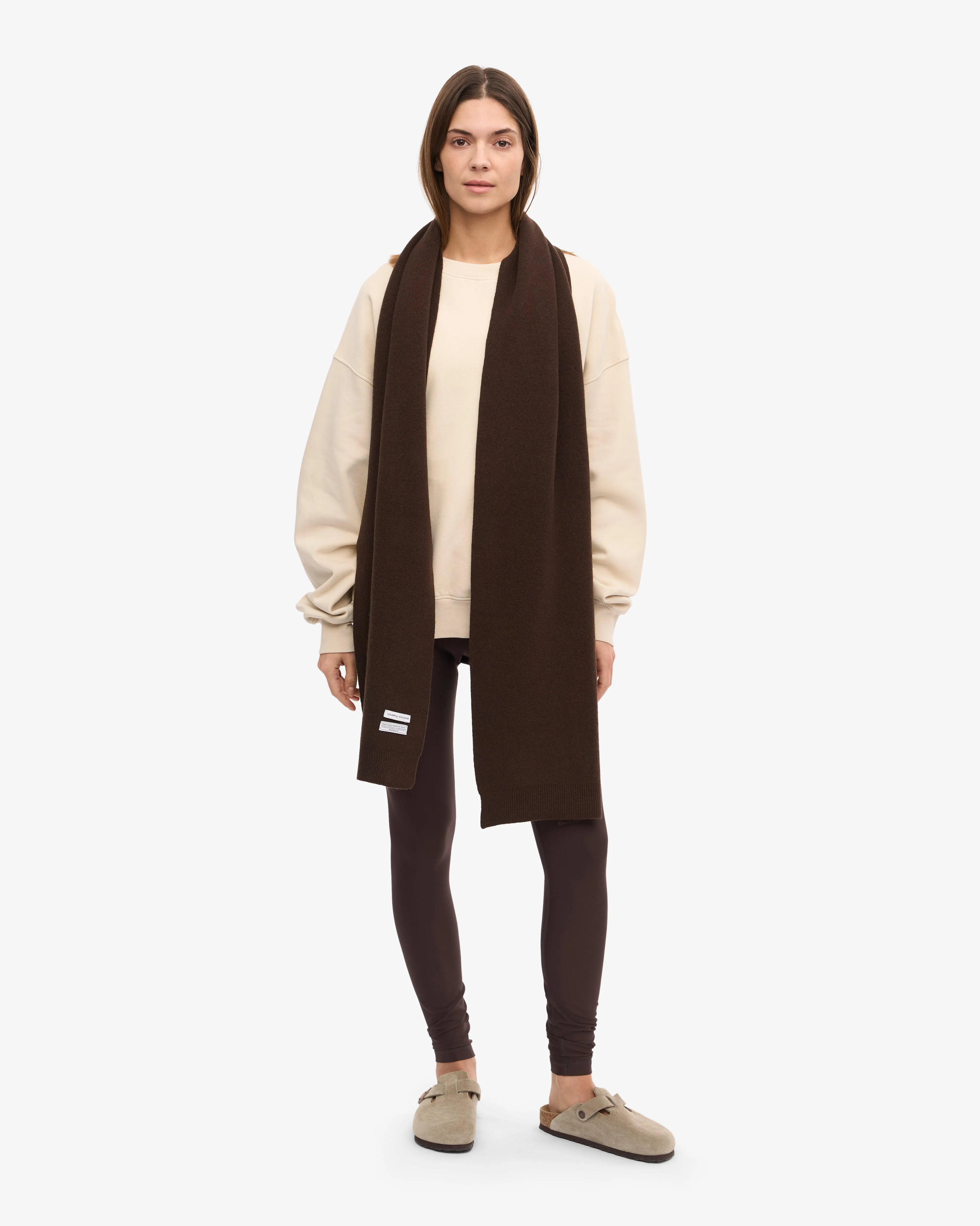 Merino Wool Scarf - Coffee Brown