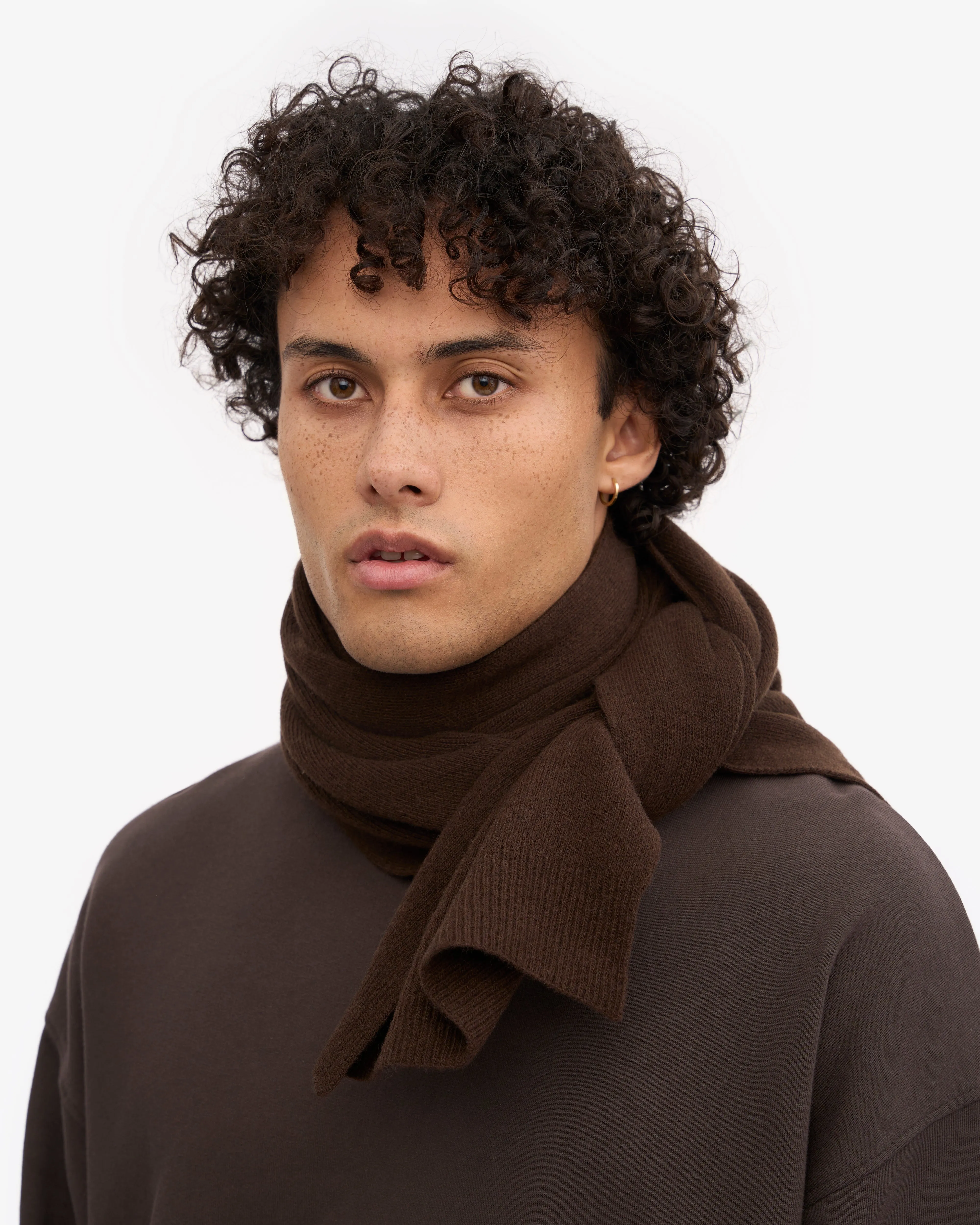 Merino Wool Scarf - Coffee Brown