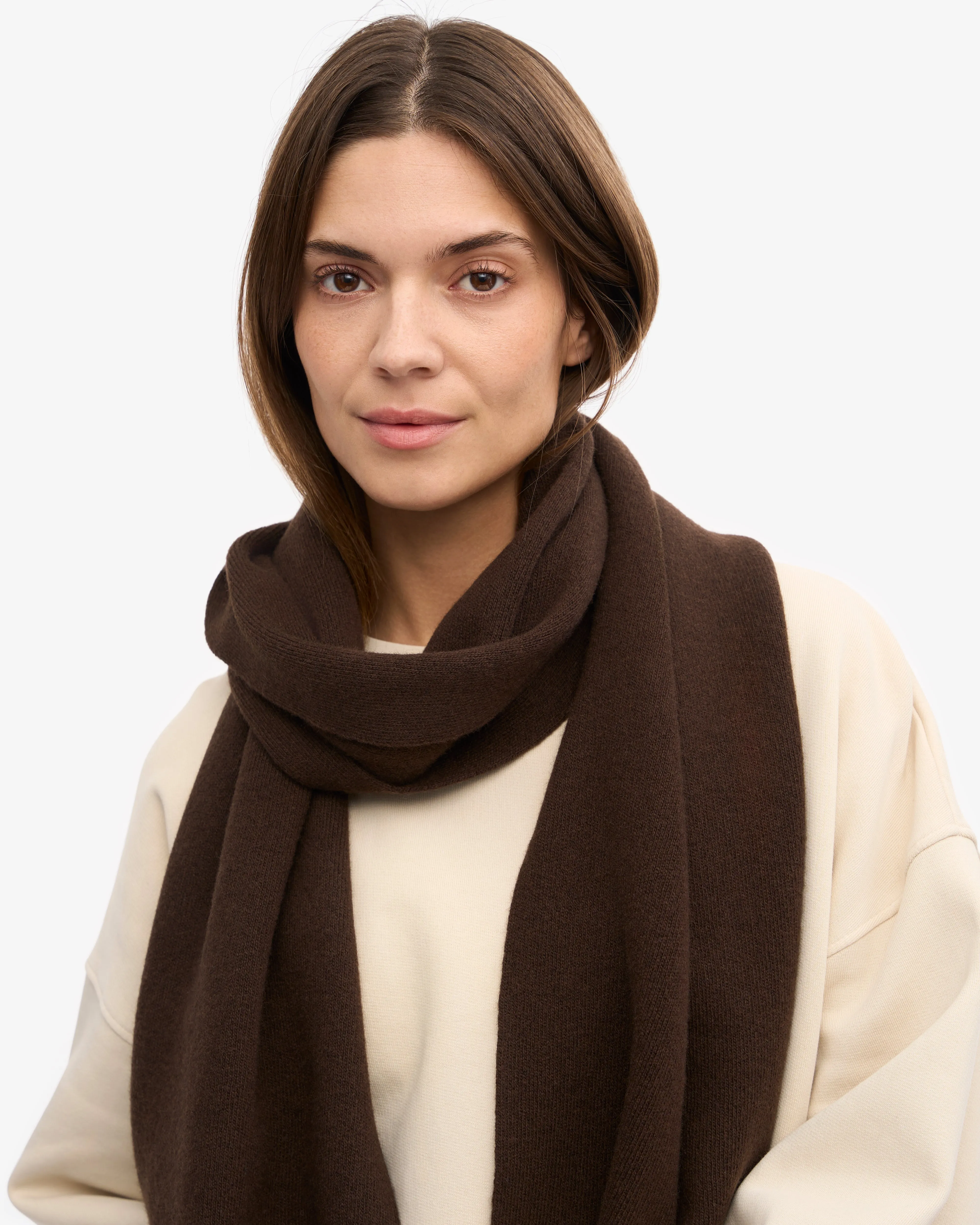 Merino Wool Scarf - Coffee Brown