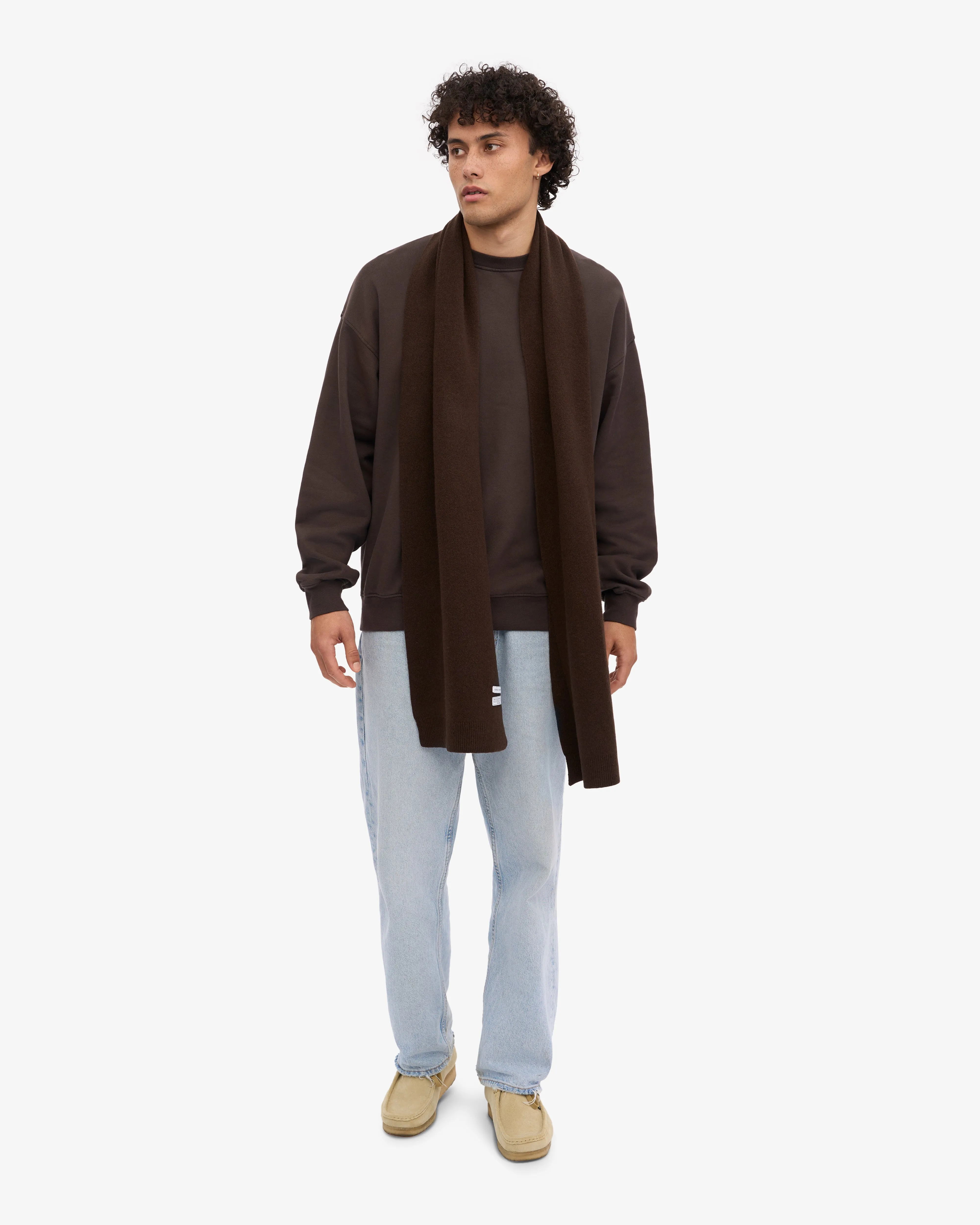 Merino Wool Scarf - Coffee Brown