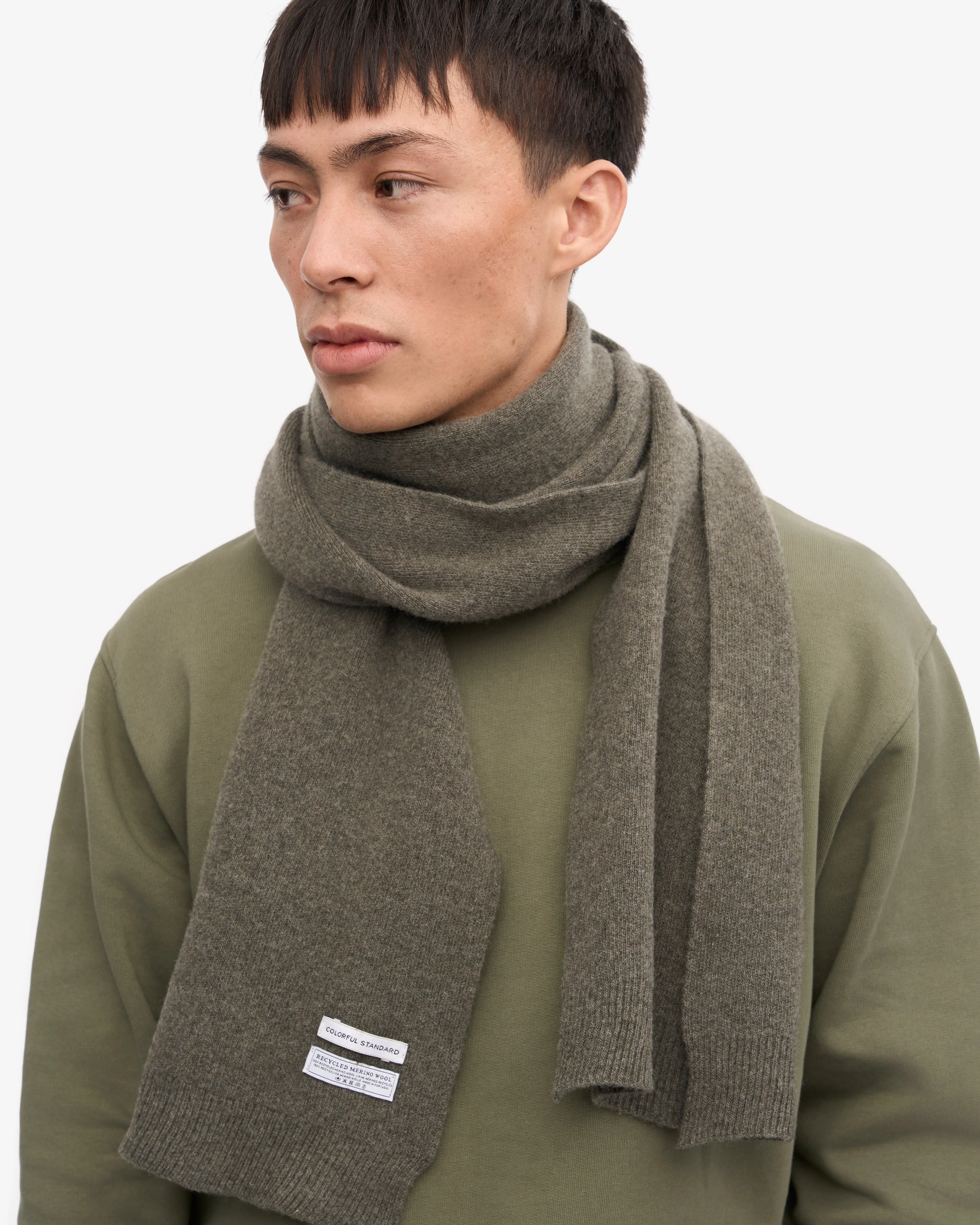 Merino Wool Scarf - Dusty Olive