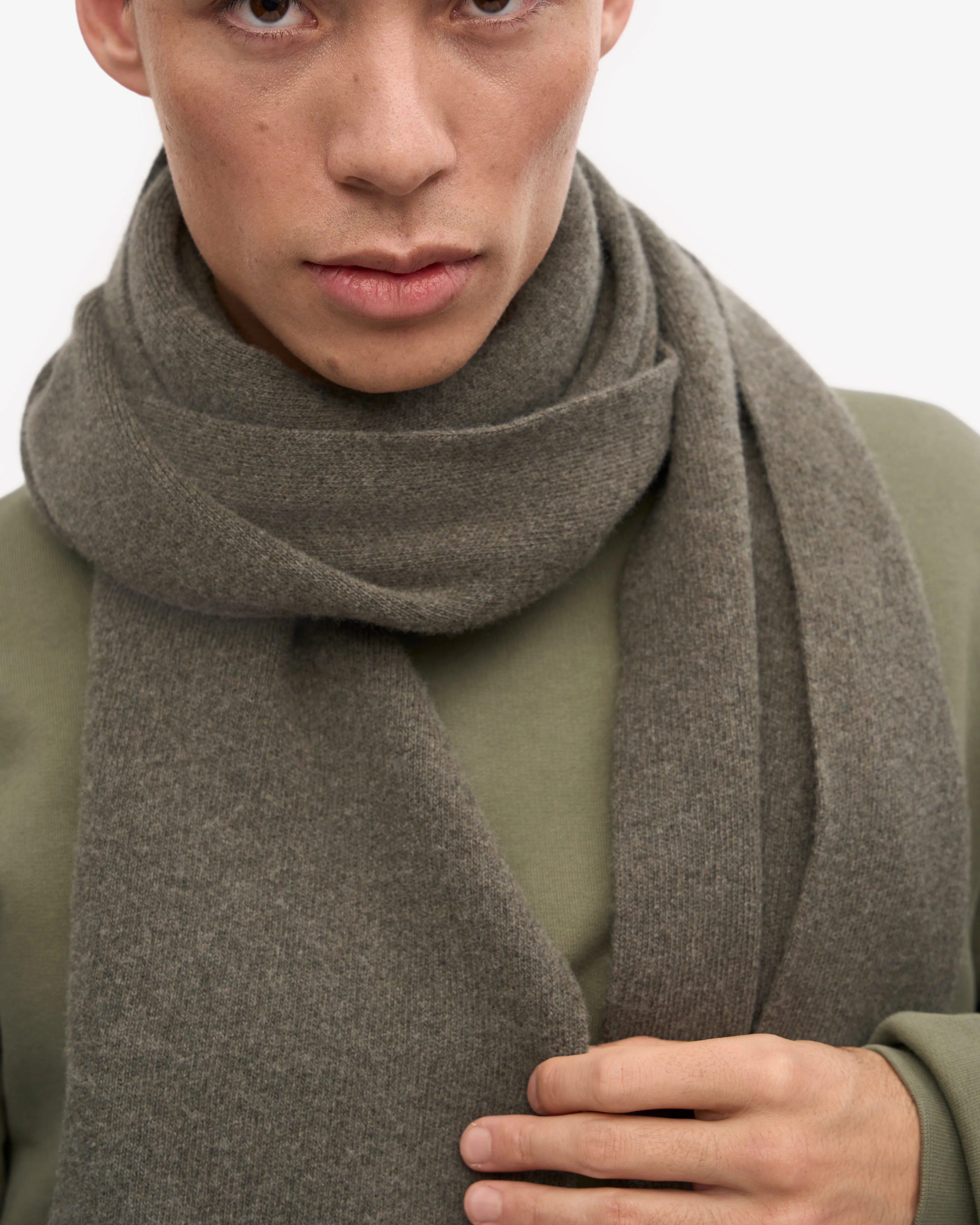 Merino Wool Scarf - Dusty Olive