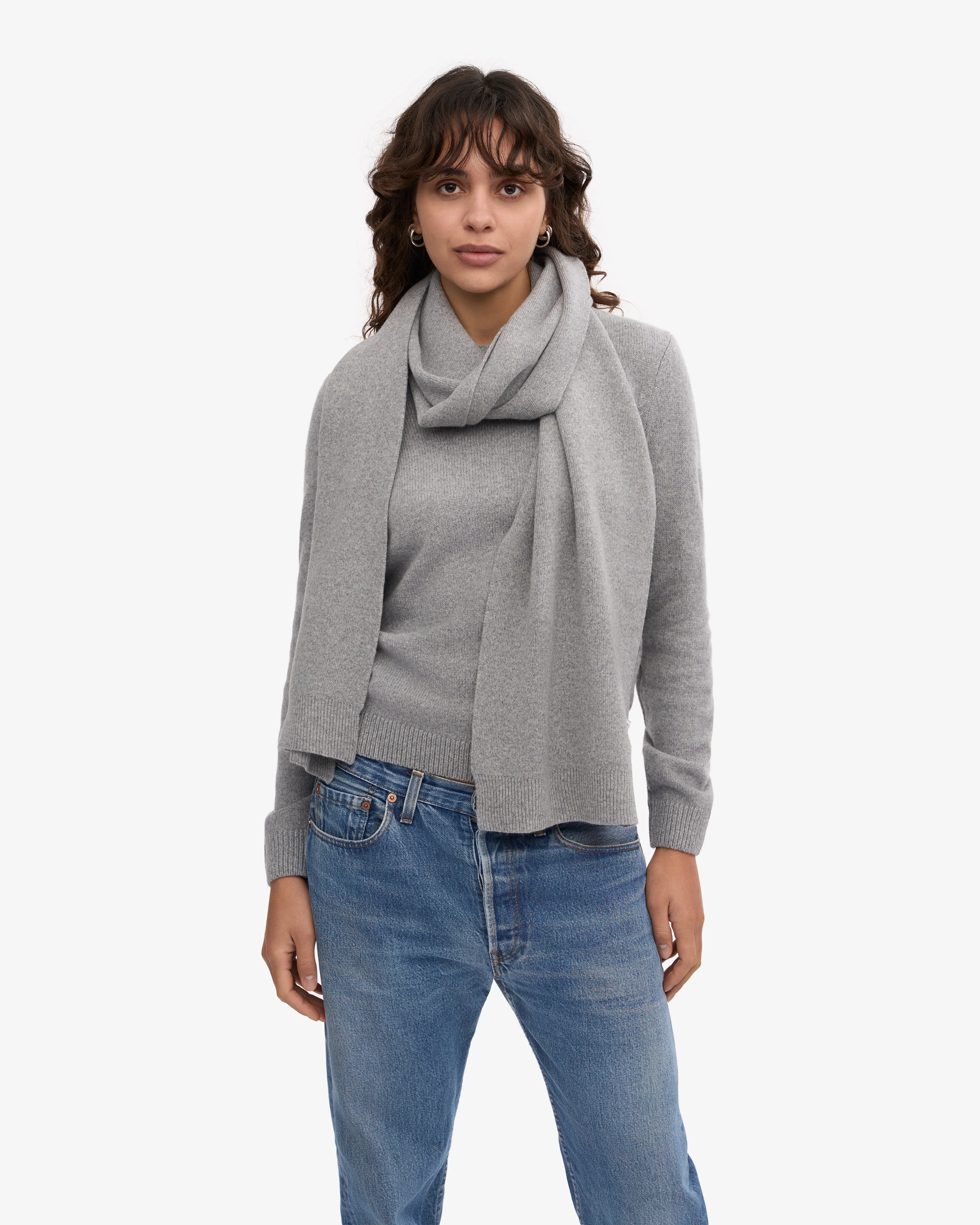 Merino Wool Scarf - Heather Grey