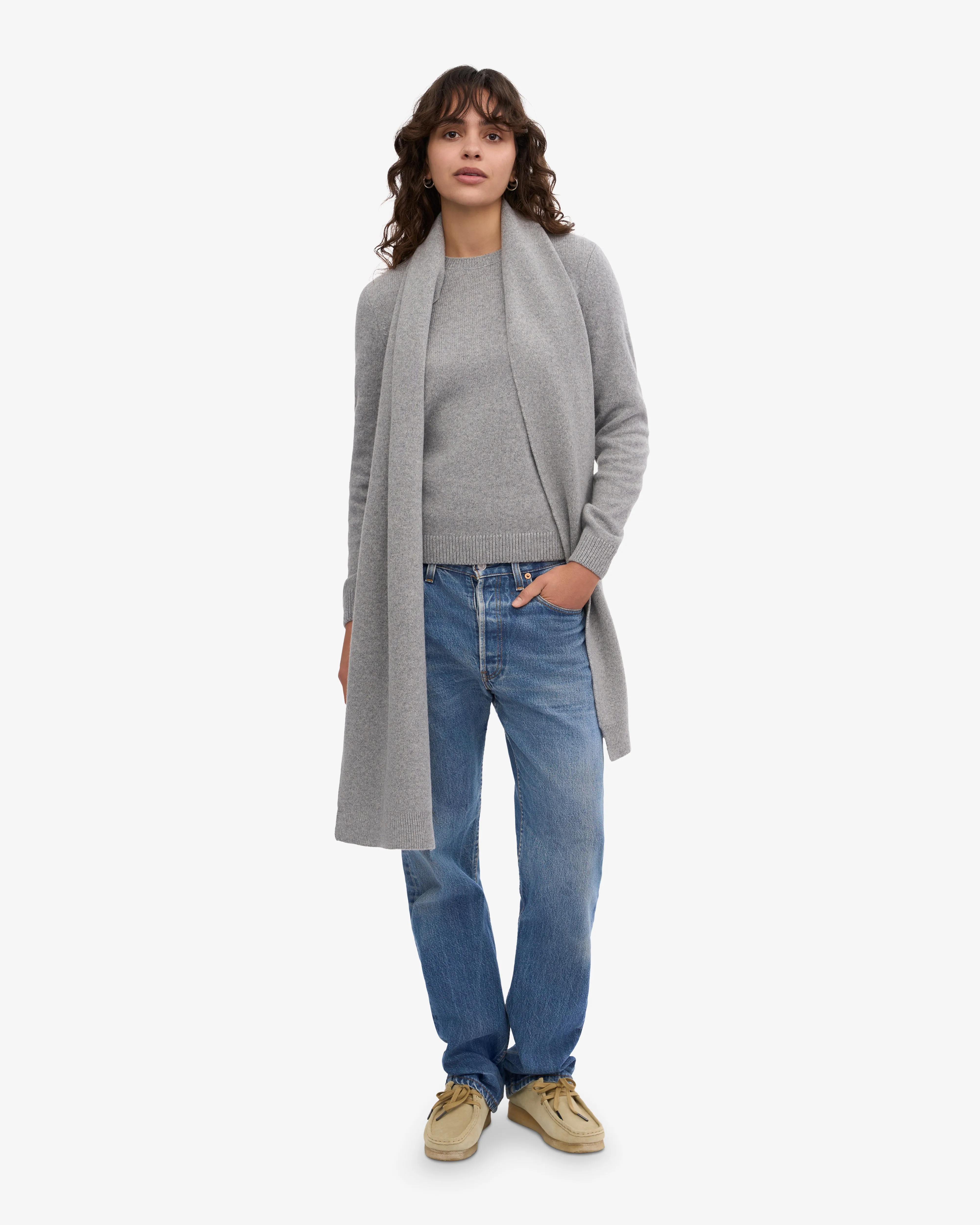 Merino Wool Scarf - Heather Grey
