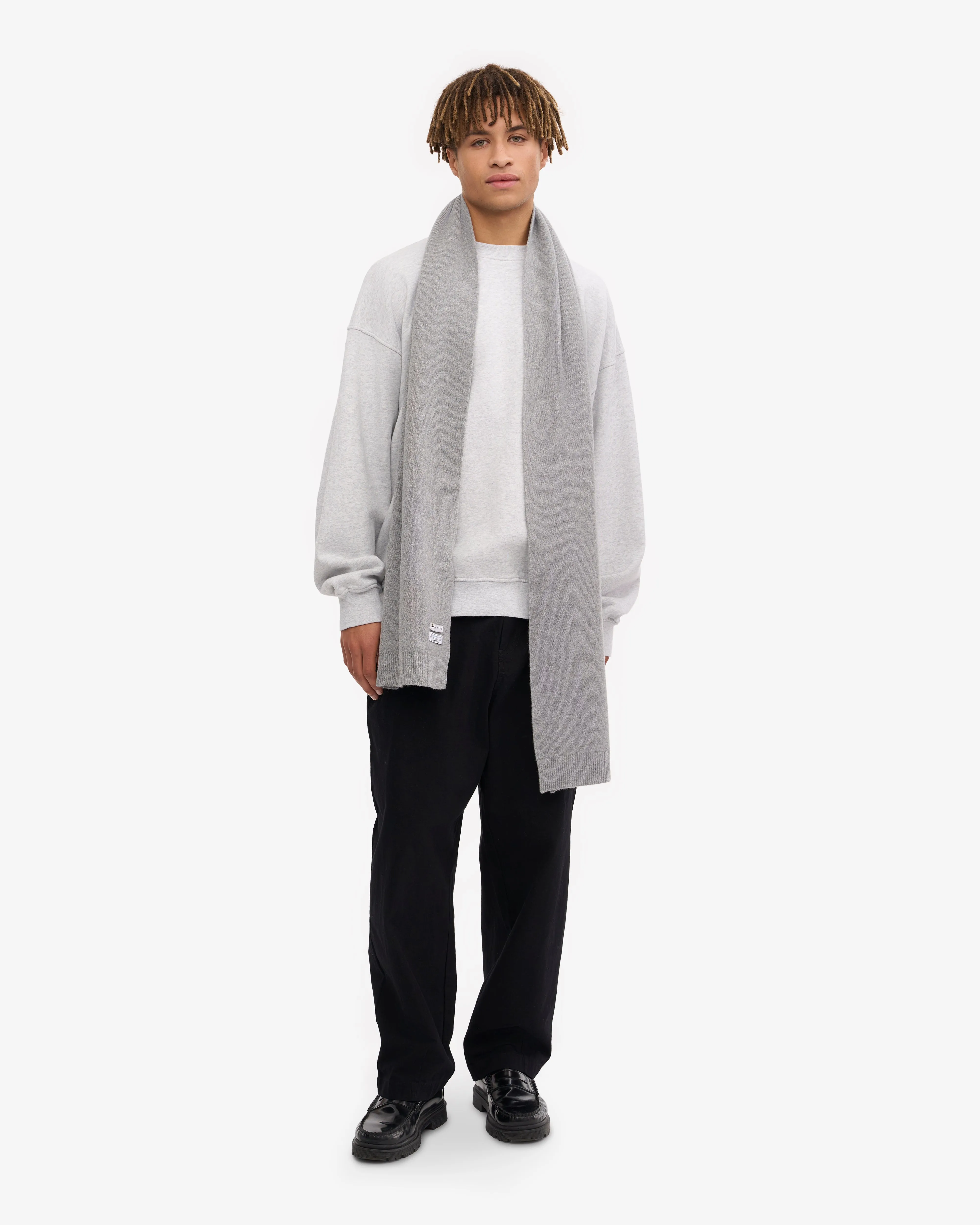 Merino Wool Scarf - Heather Grey