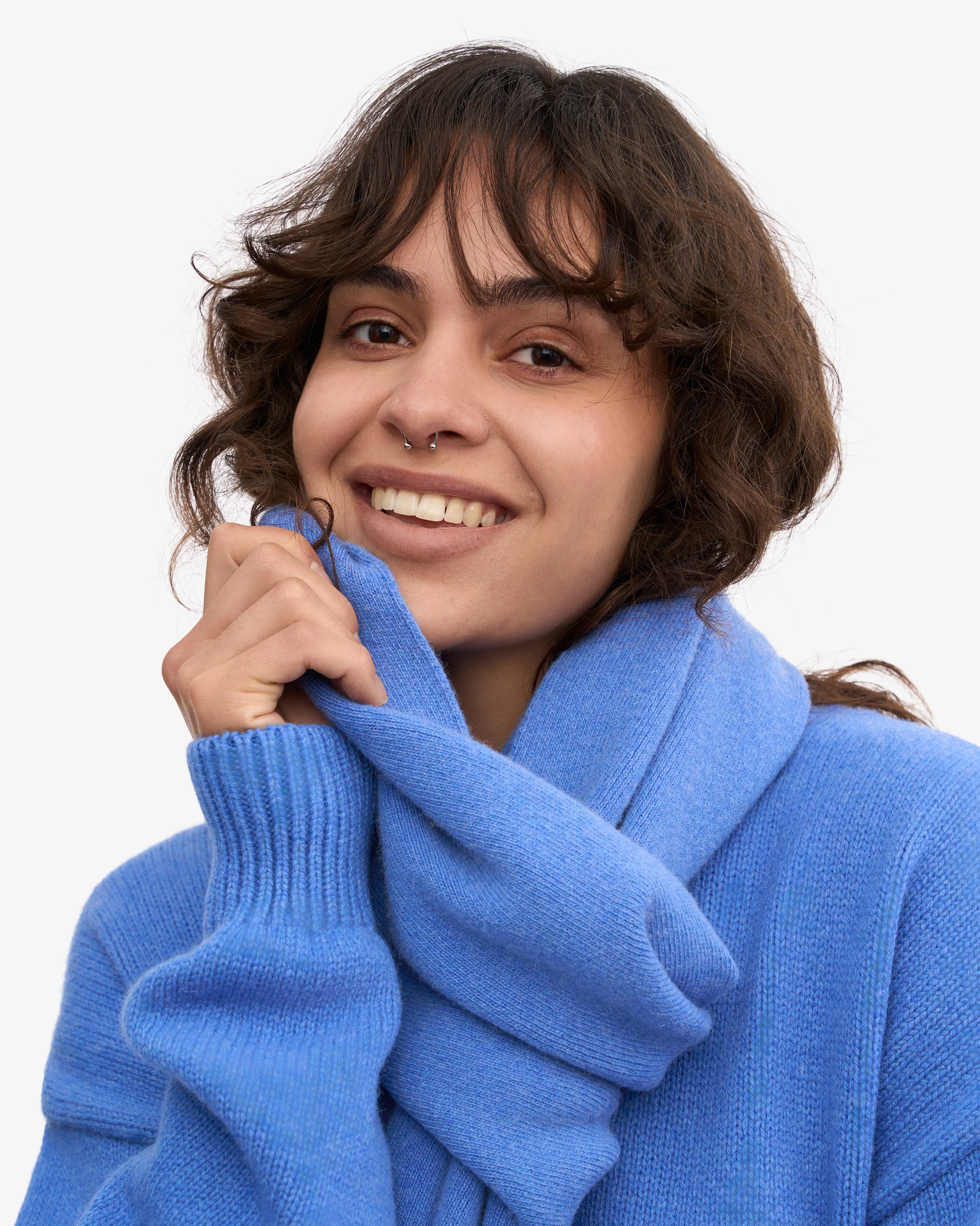 Merino Wool Scarf - Pacific Blue