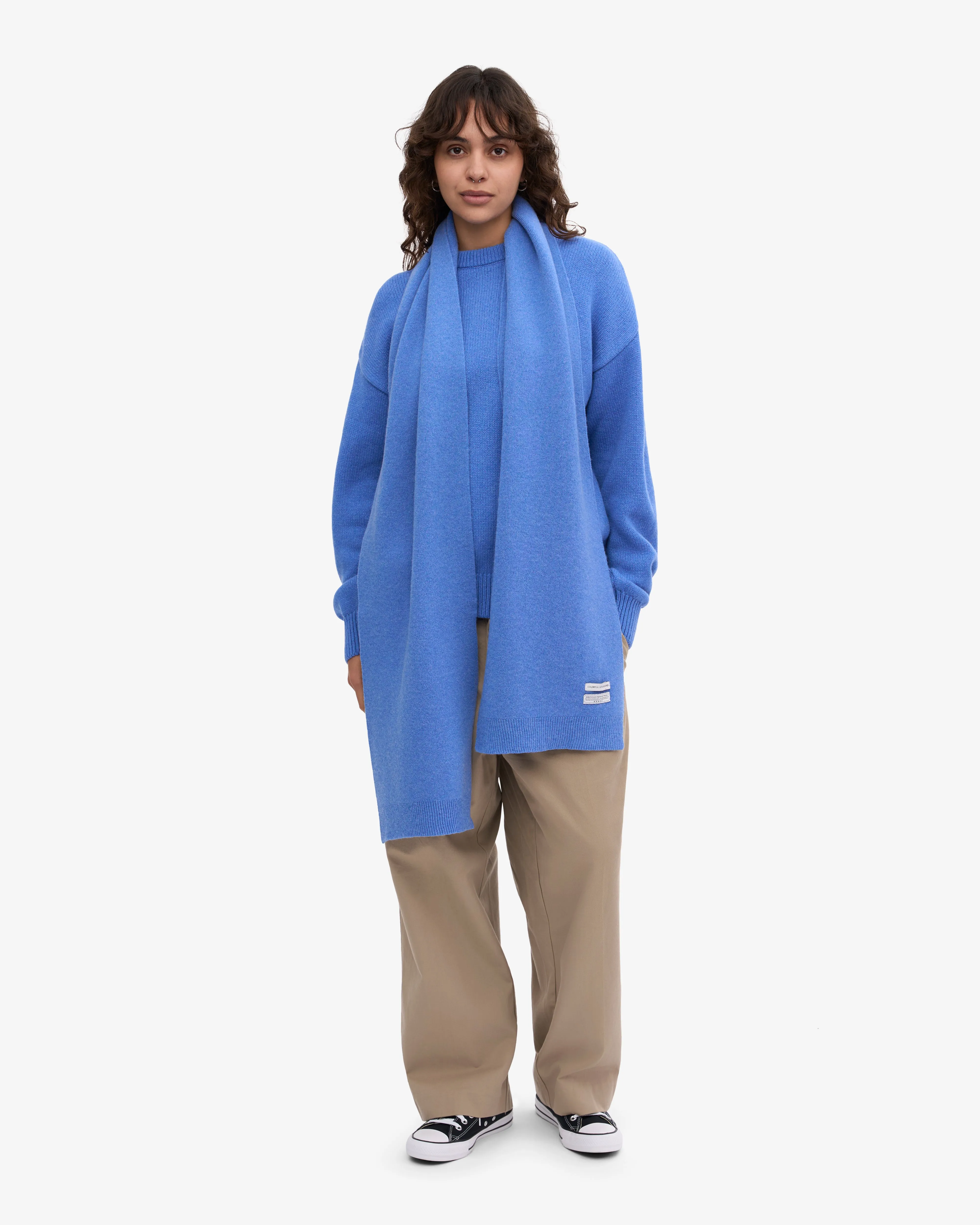 Merino Wool Scarf - Pacific Blue