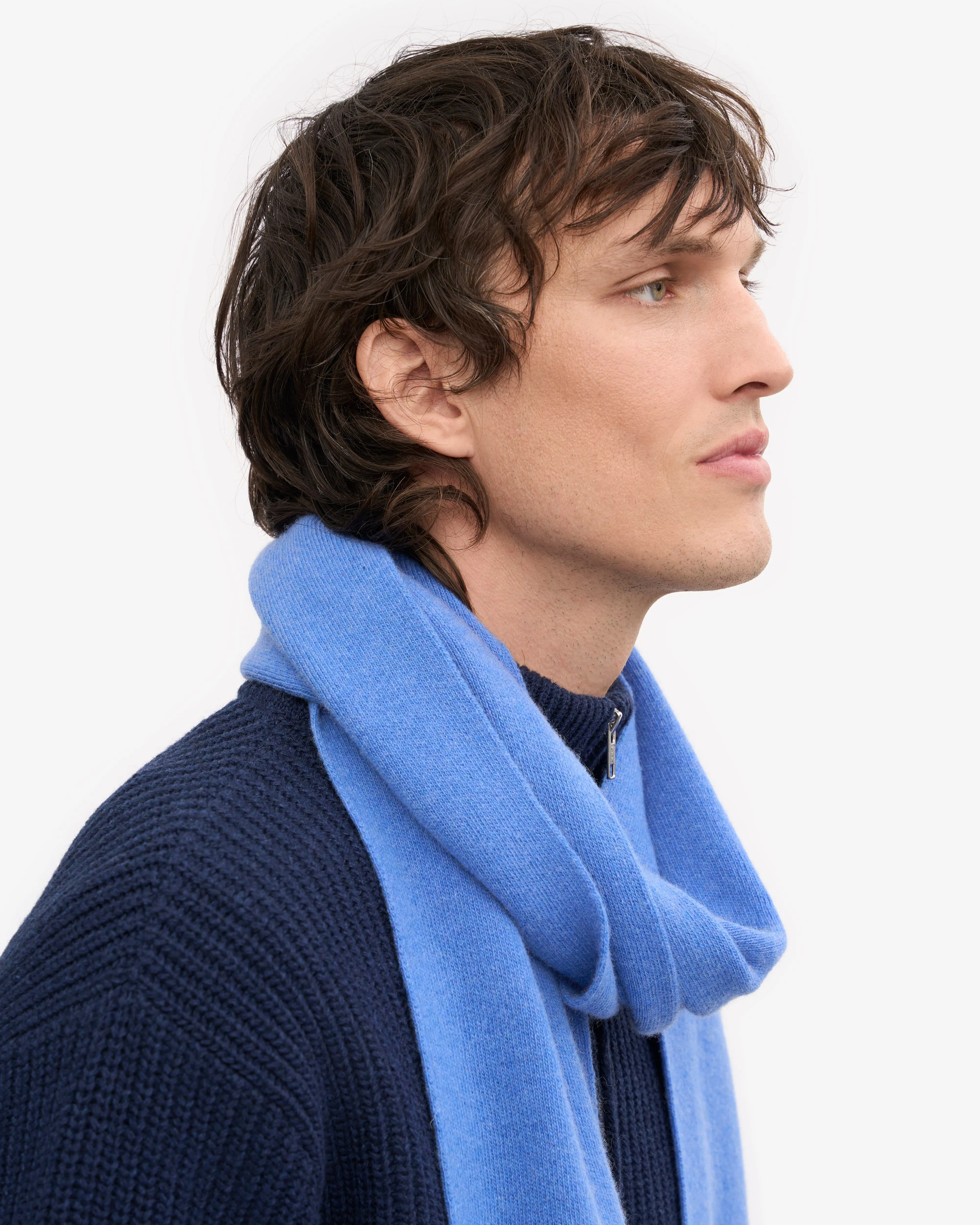 Merino Wool Scarf - Pacific Blue