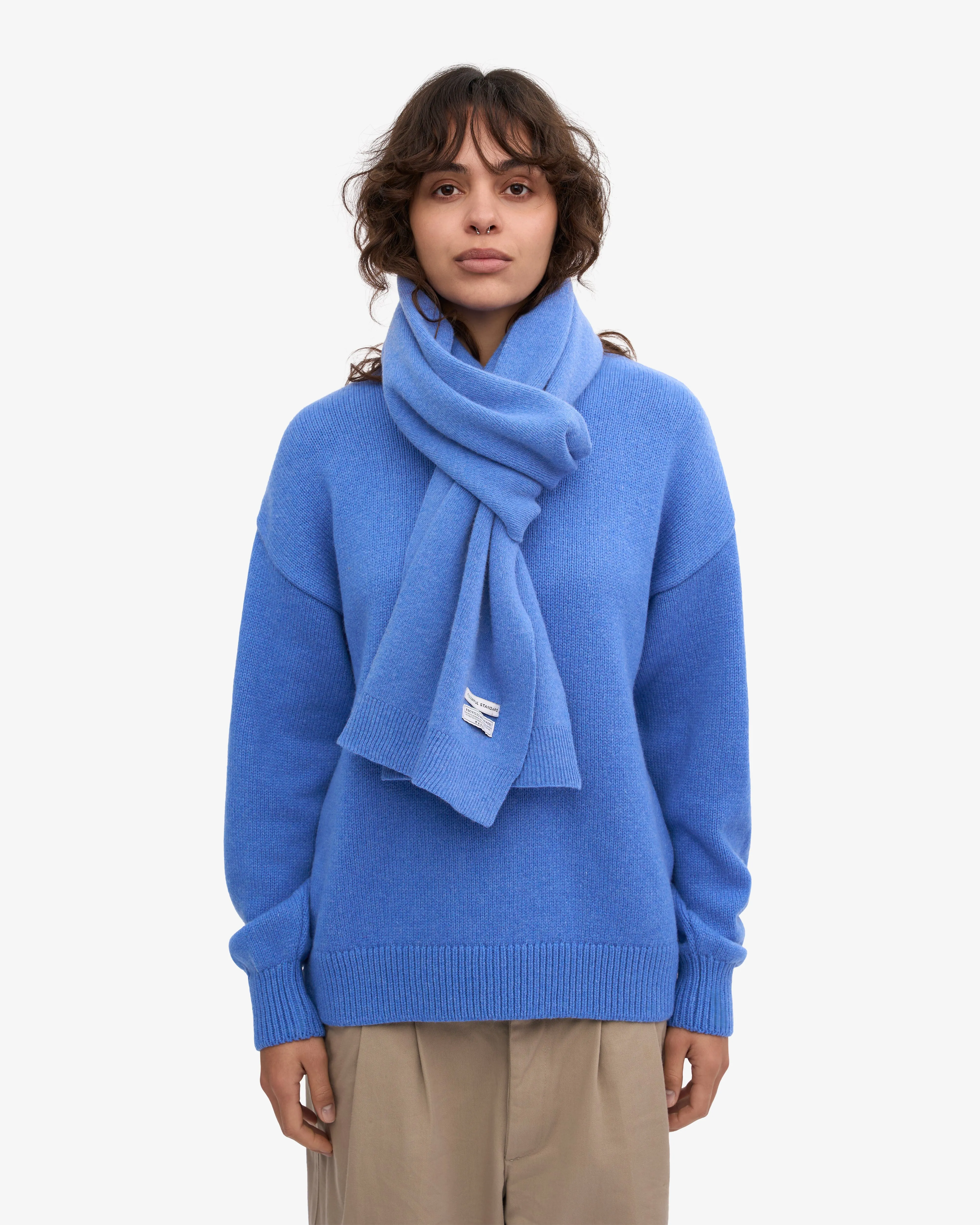 Merino Wool Scarf - Pacific Blue