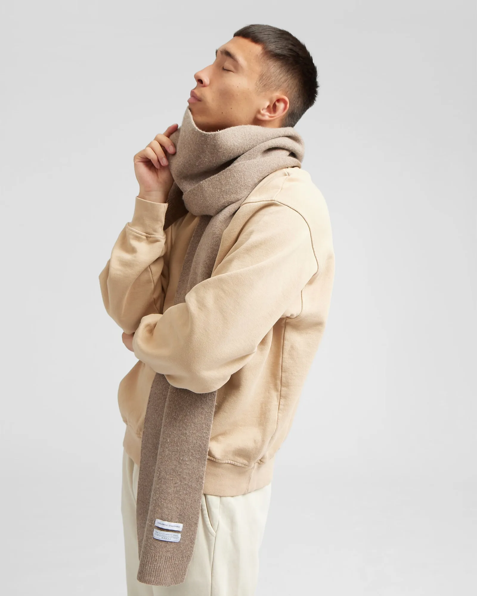 Merino Wool Scarf - Warm Taupe