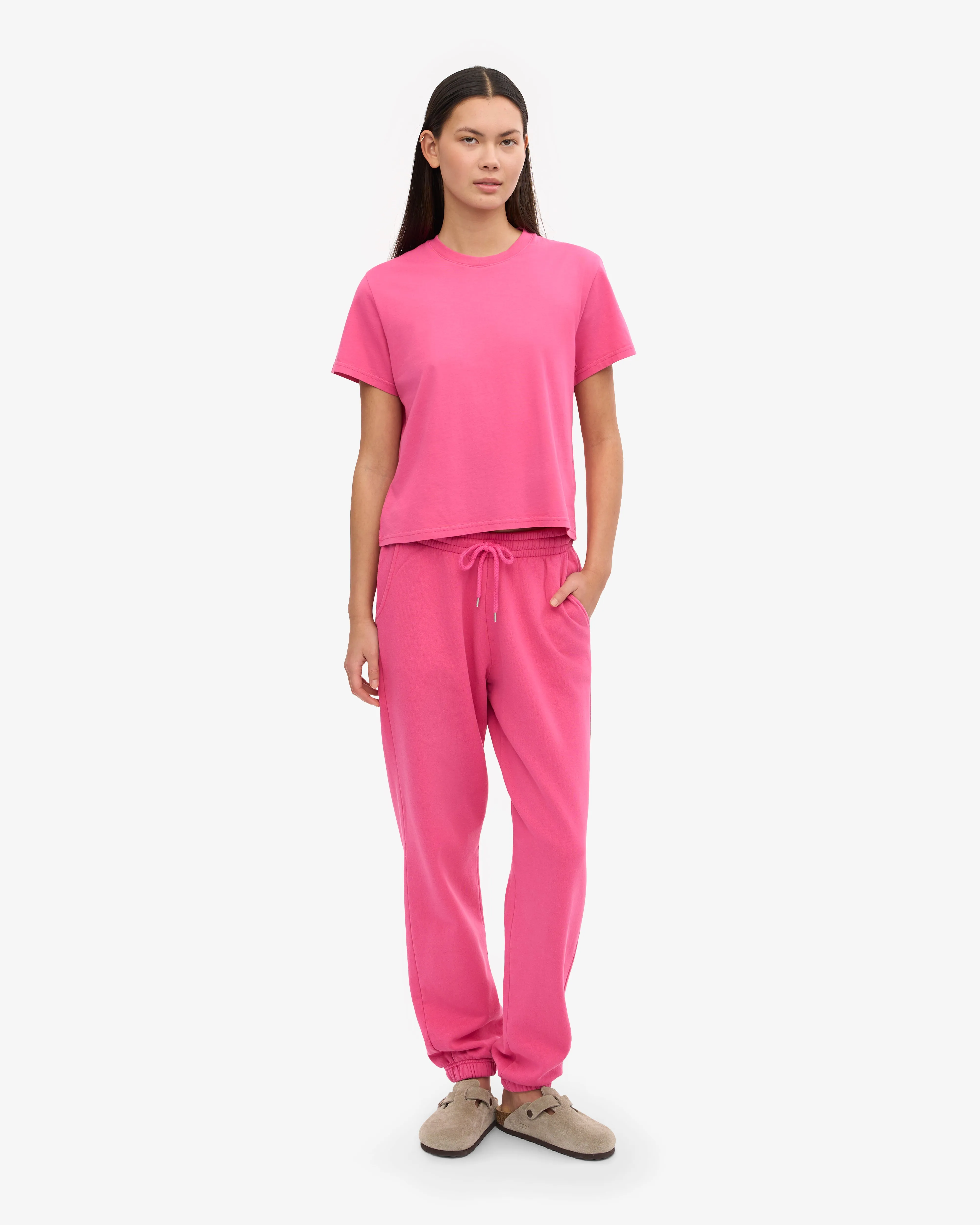 Organic Boxy Crop Tee - Bubblegum Pink