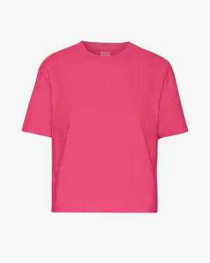 Organic Boxy Crop Tee - Bubblegum Pink