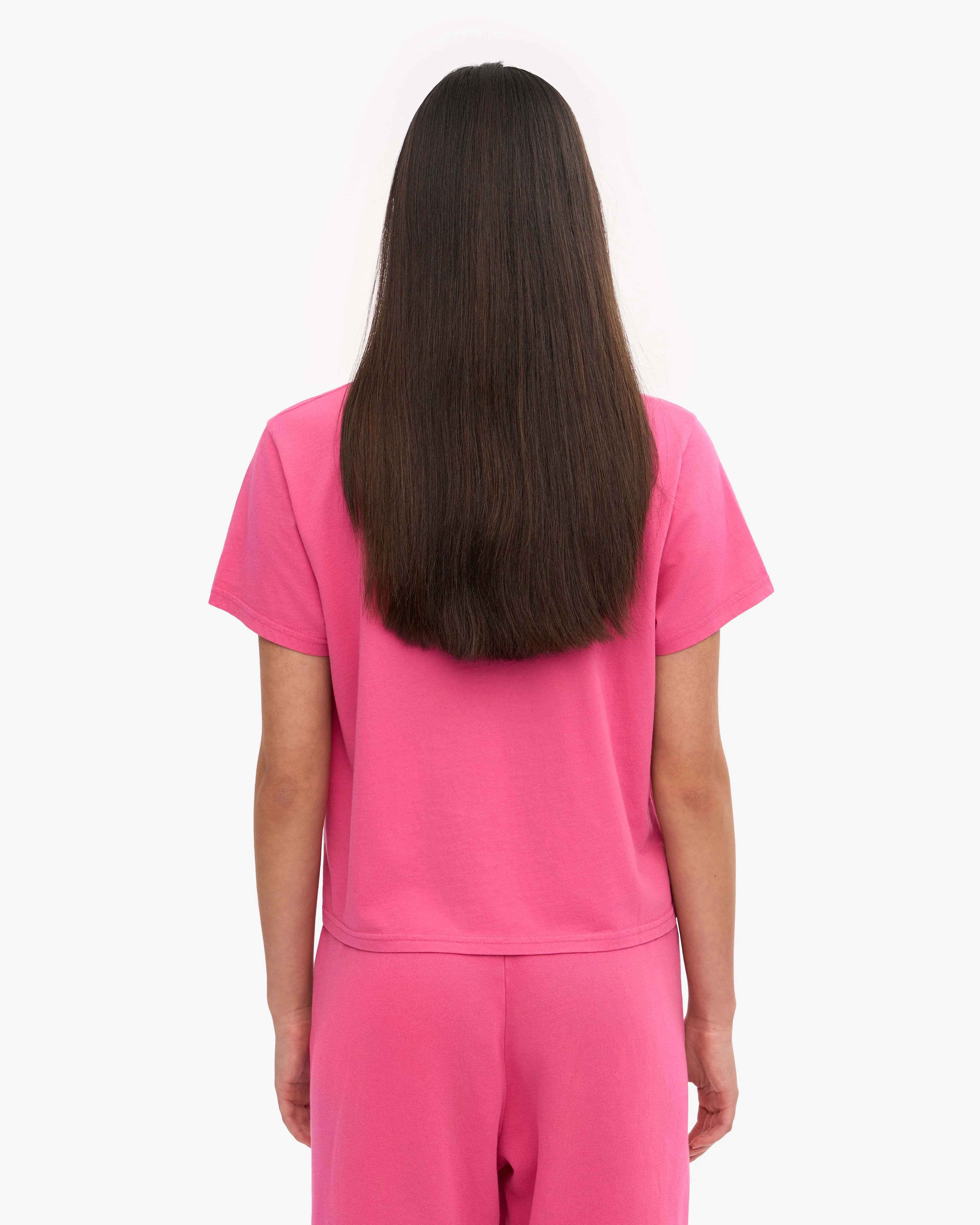 Organic Boxy Crop Tee - Bubblegum Pink