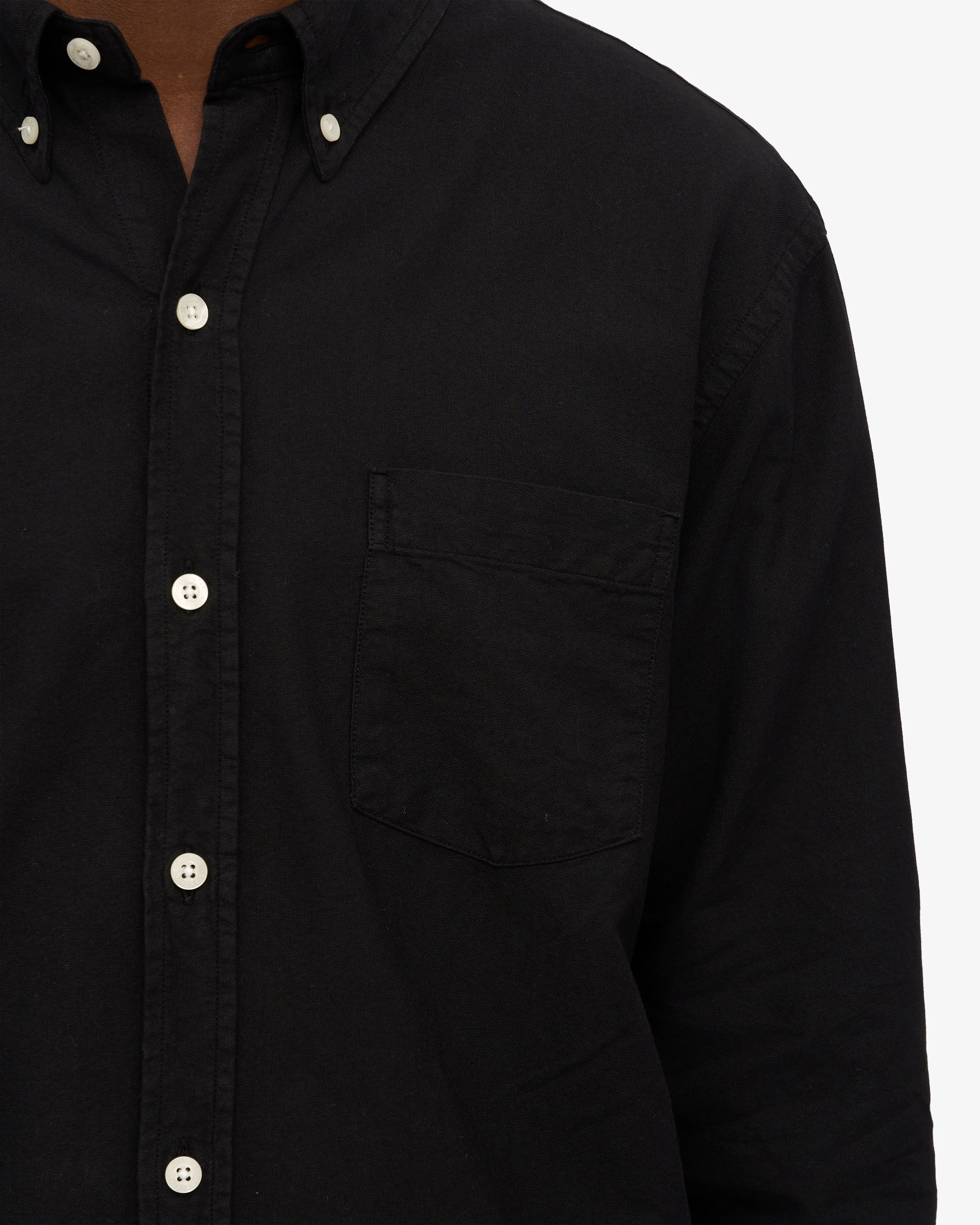 Organic Button Down Shirt - Deep Black