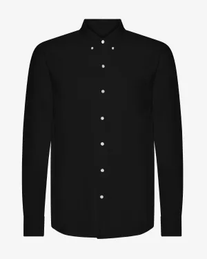 Organic Button Down Shirt - Deep Black
