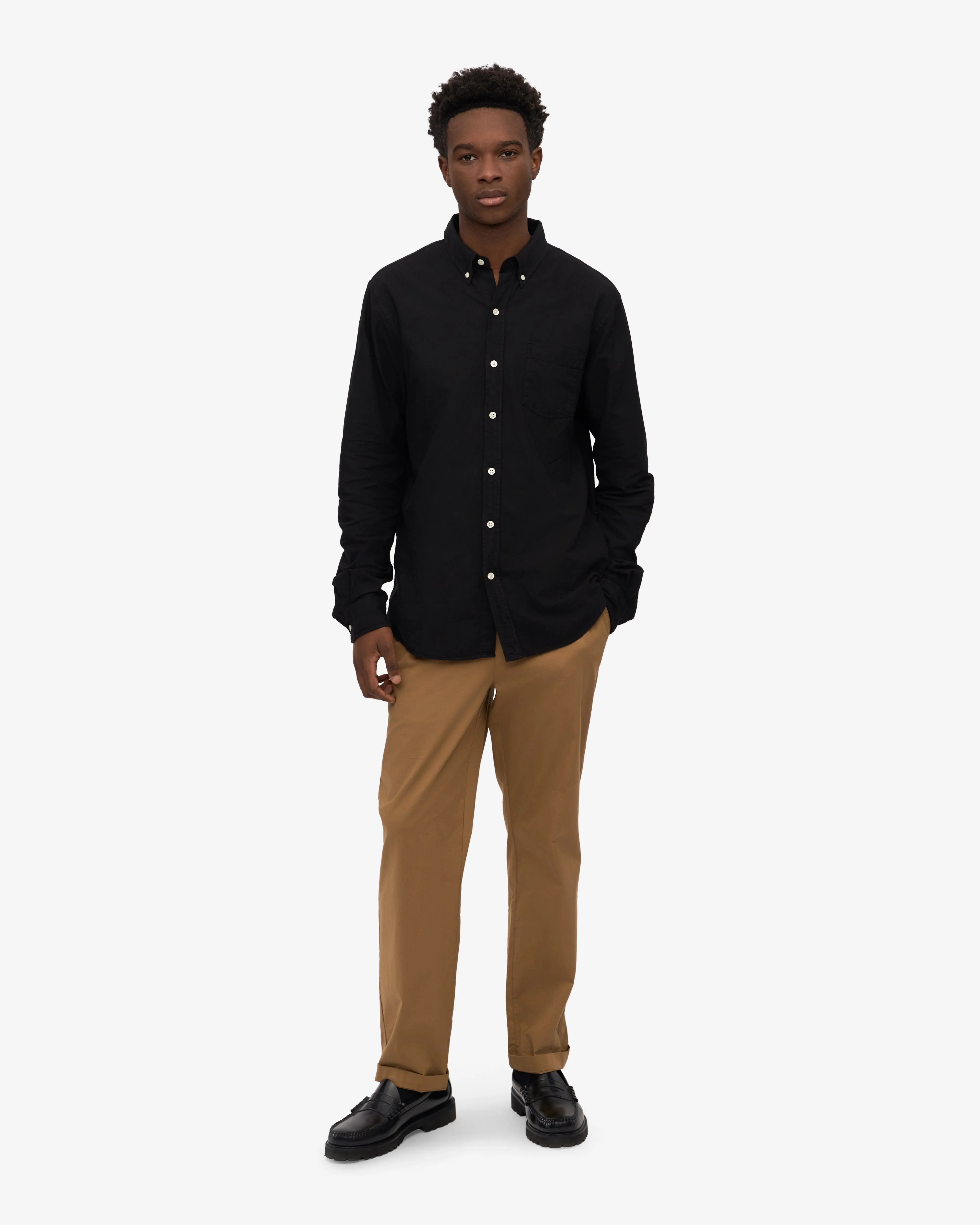 Organic Button Down Shirt - Deep Black