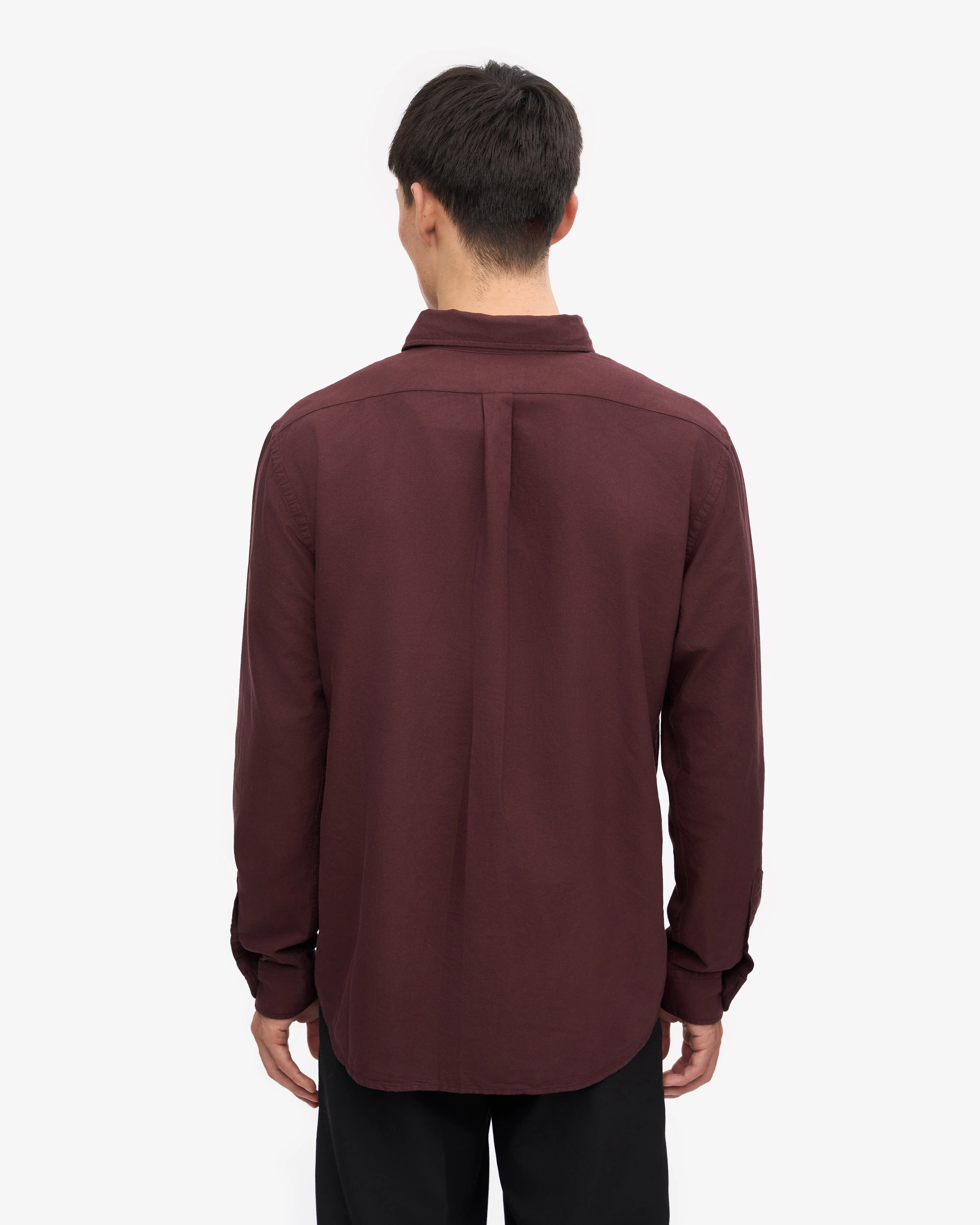 Organic Button Down Shirt - Oxblood Red