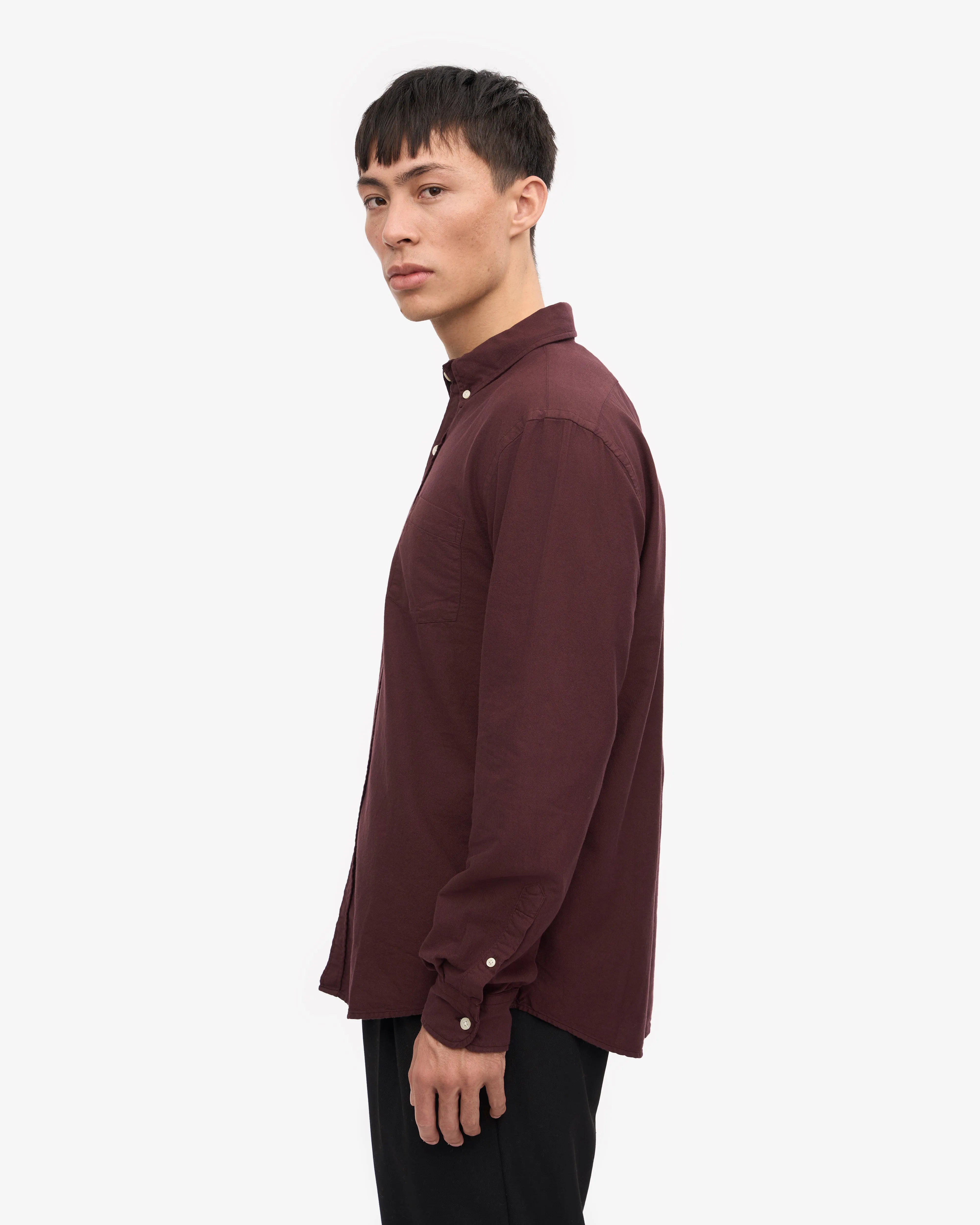 Organic Button Down Shirt - Oxblood Red