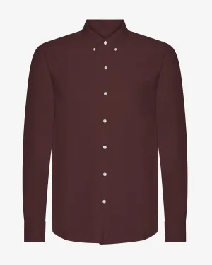 Organic Button Down Shirt - Oxblood Red