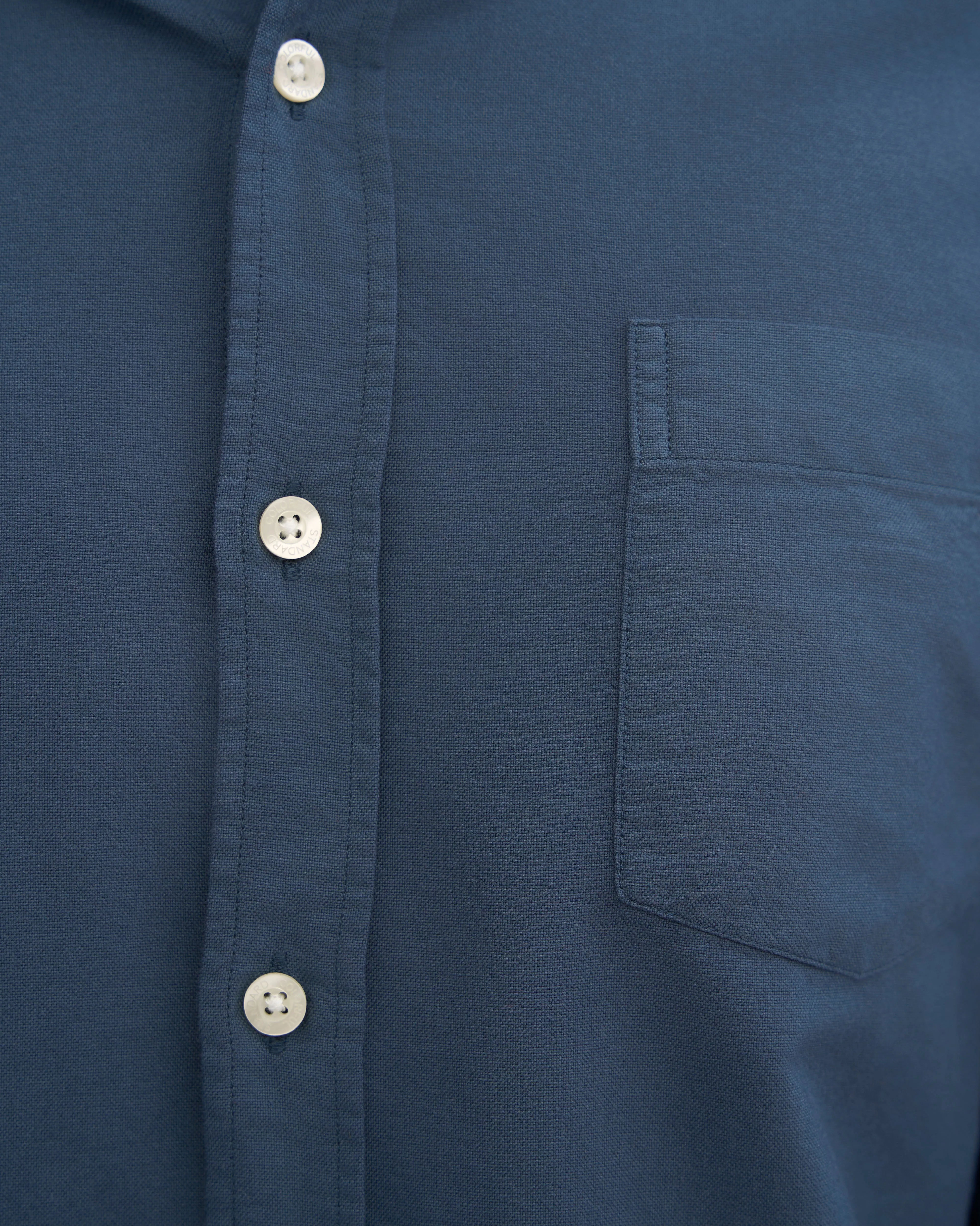 Organic Button Down Shirt - Petrol Blue