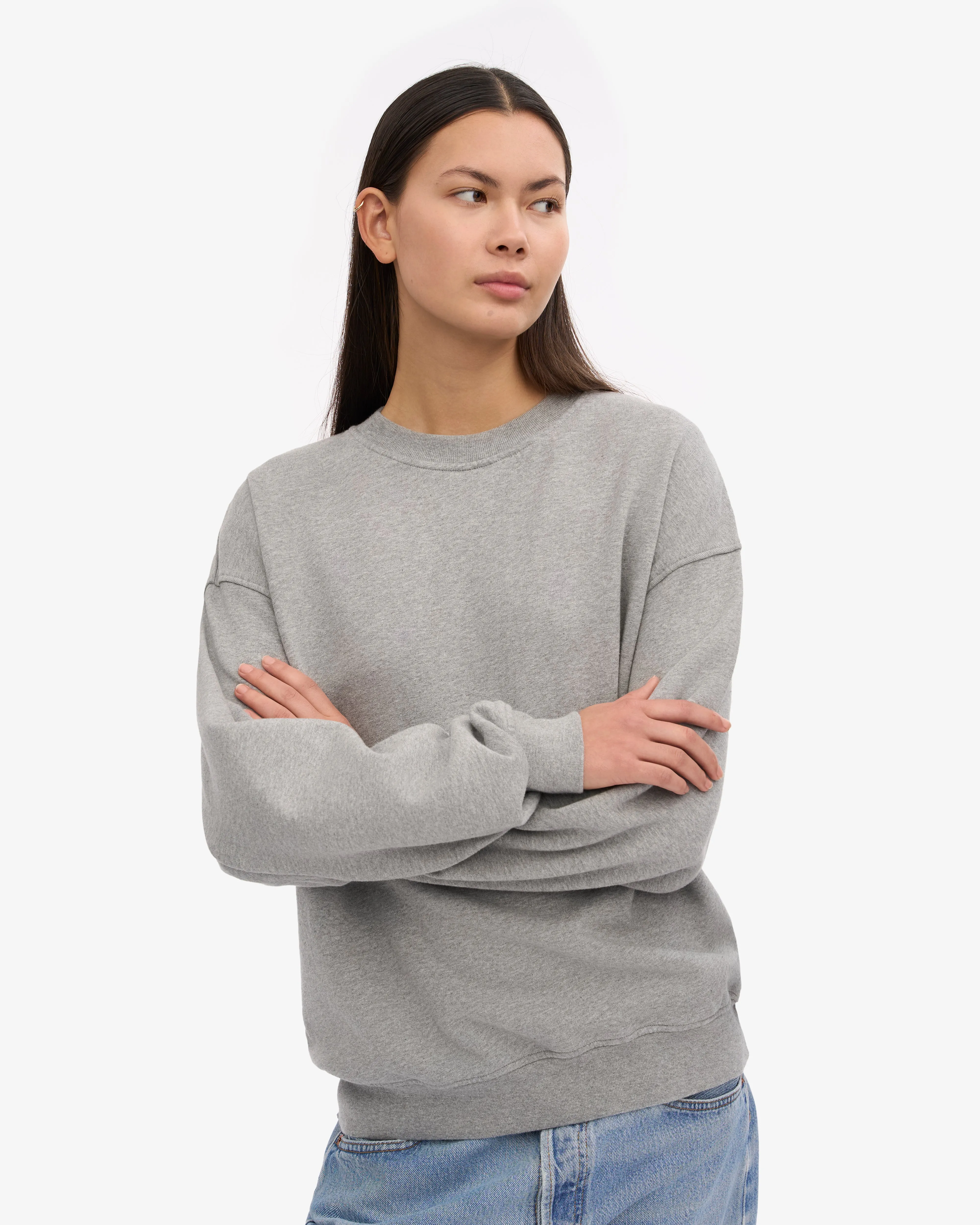 Organic Oversized Crew - Heather Grey