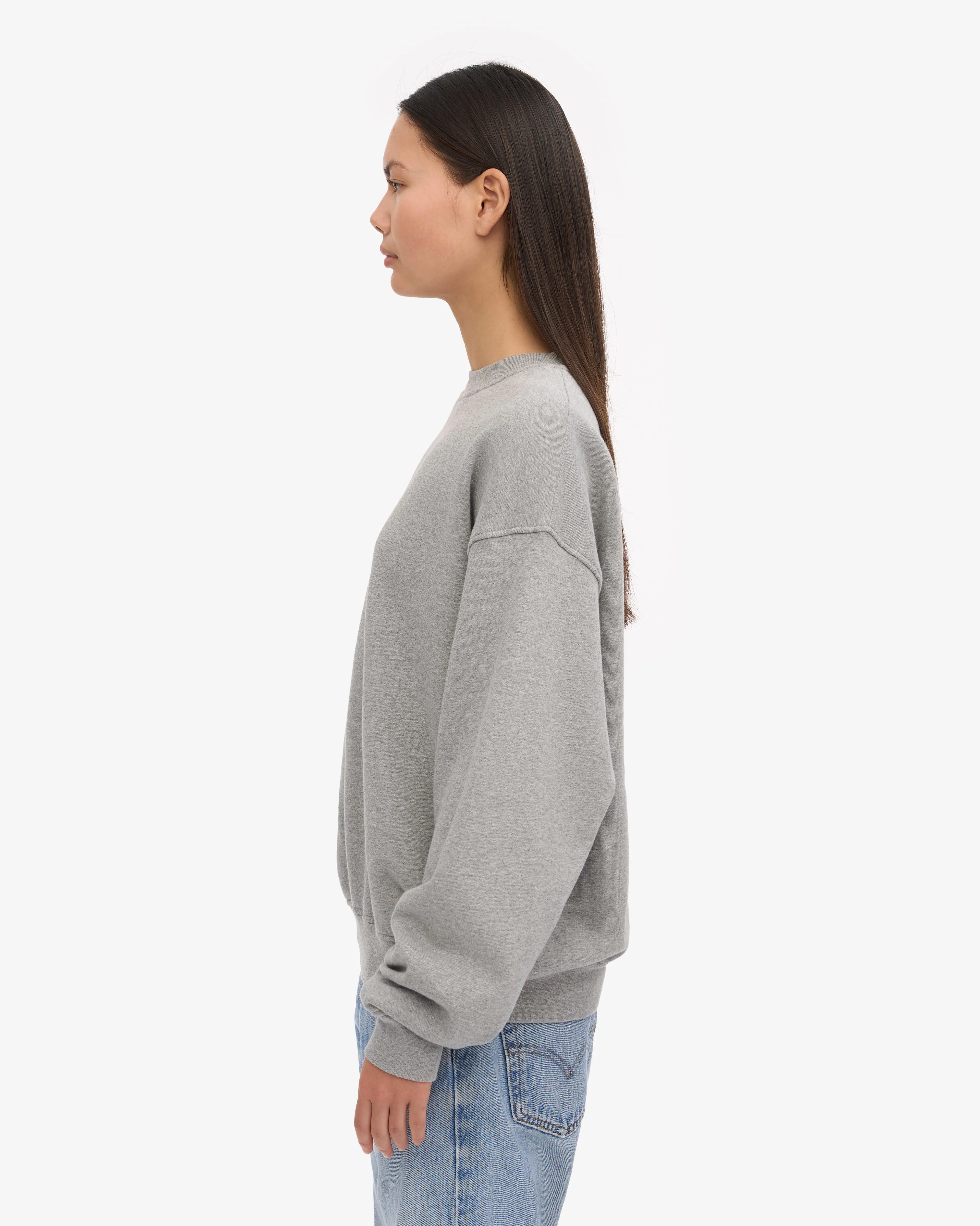 Organic Oversized Crew - Heather Grey