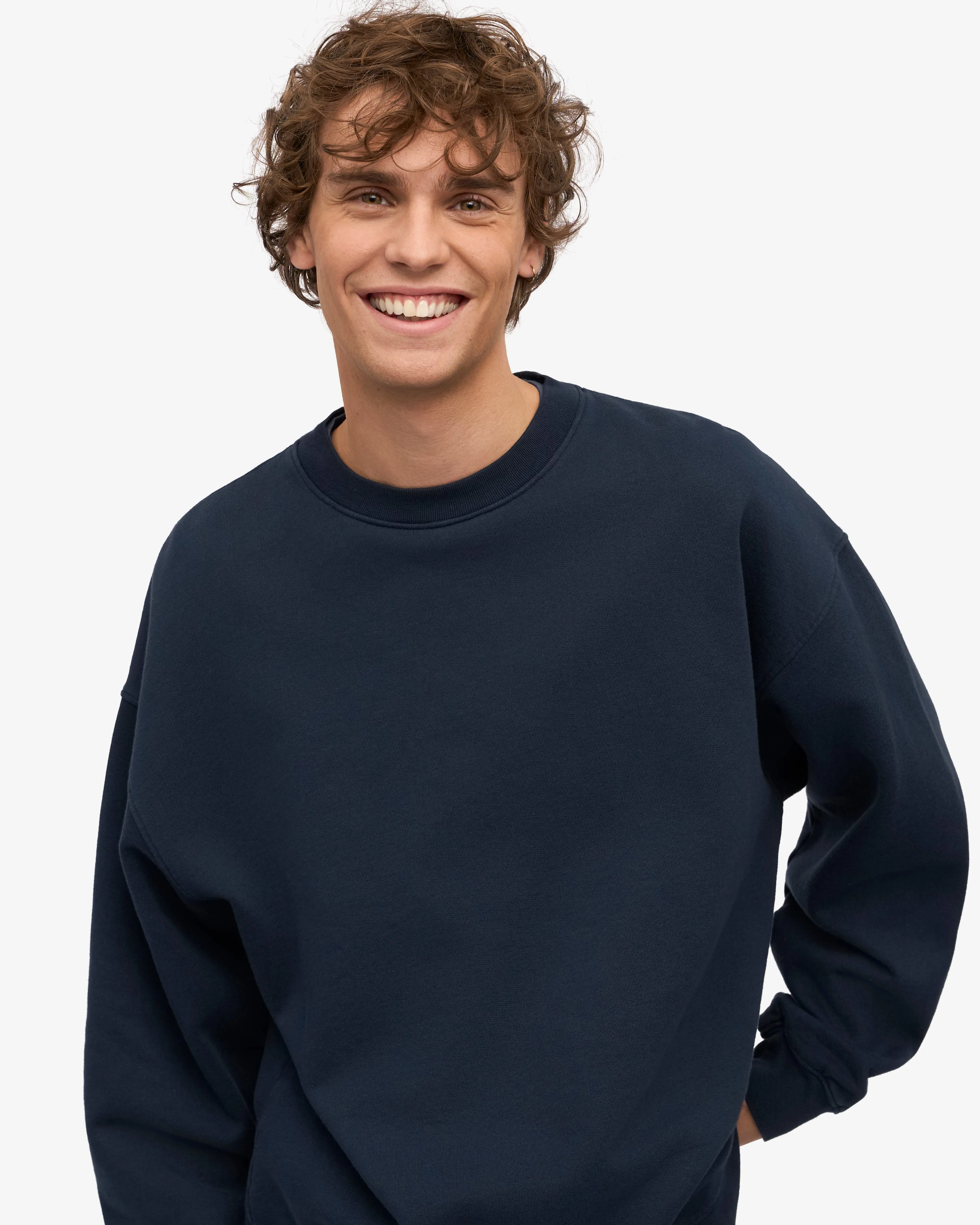 Organic Oversized Crew - Navy Blue