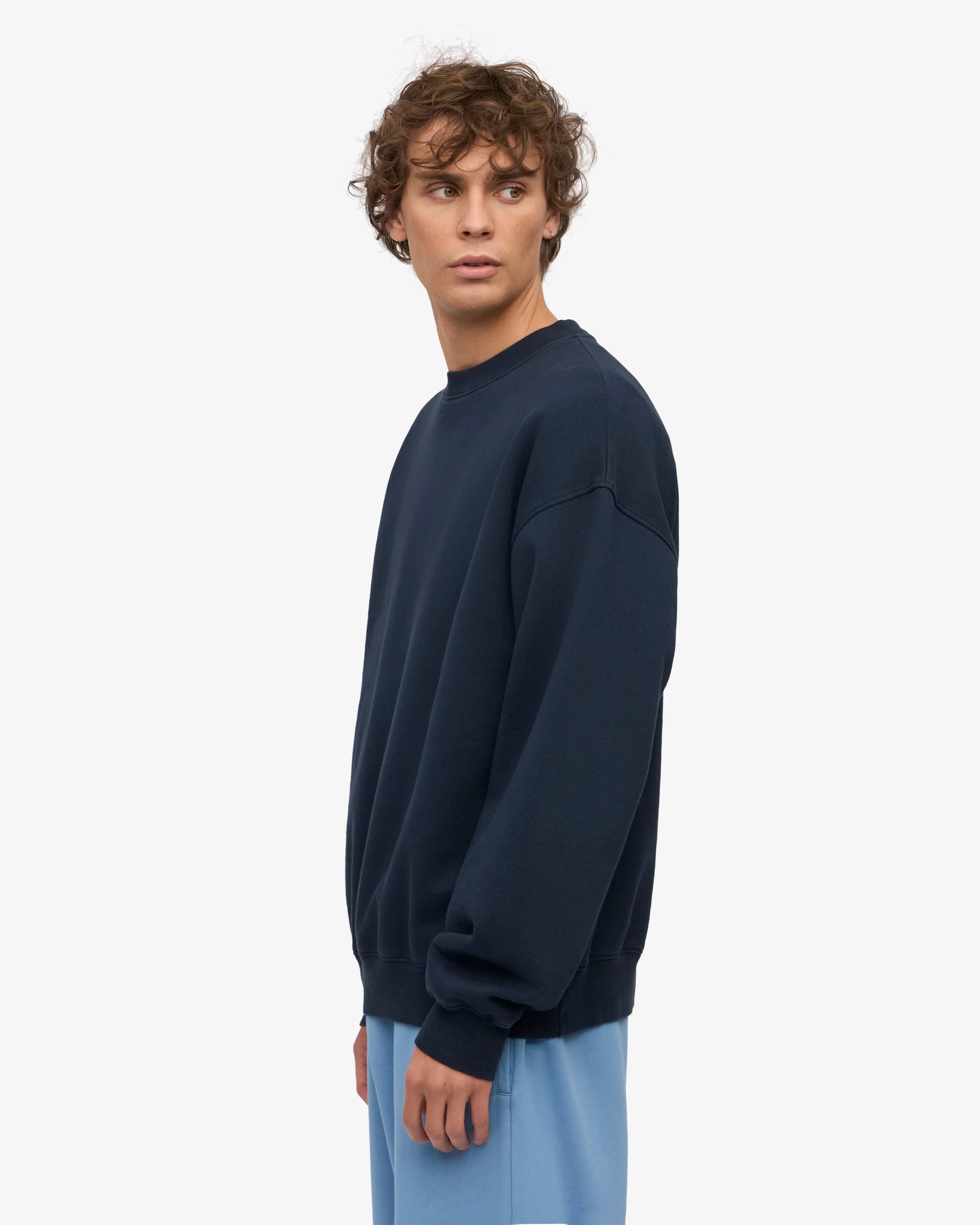 Organic Oversized Crew - Navy Blue