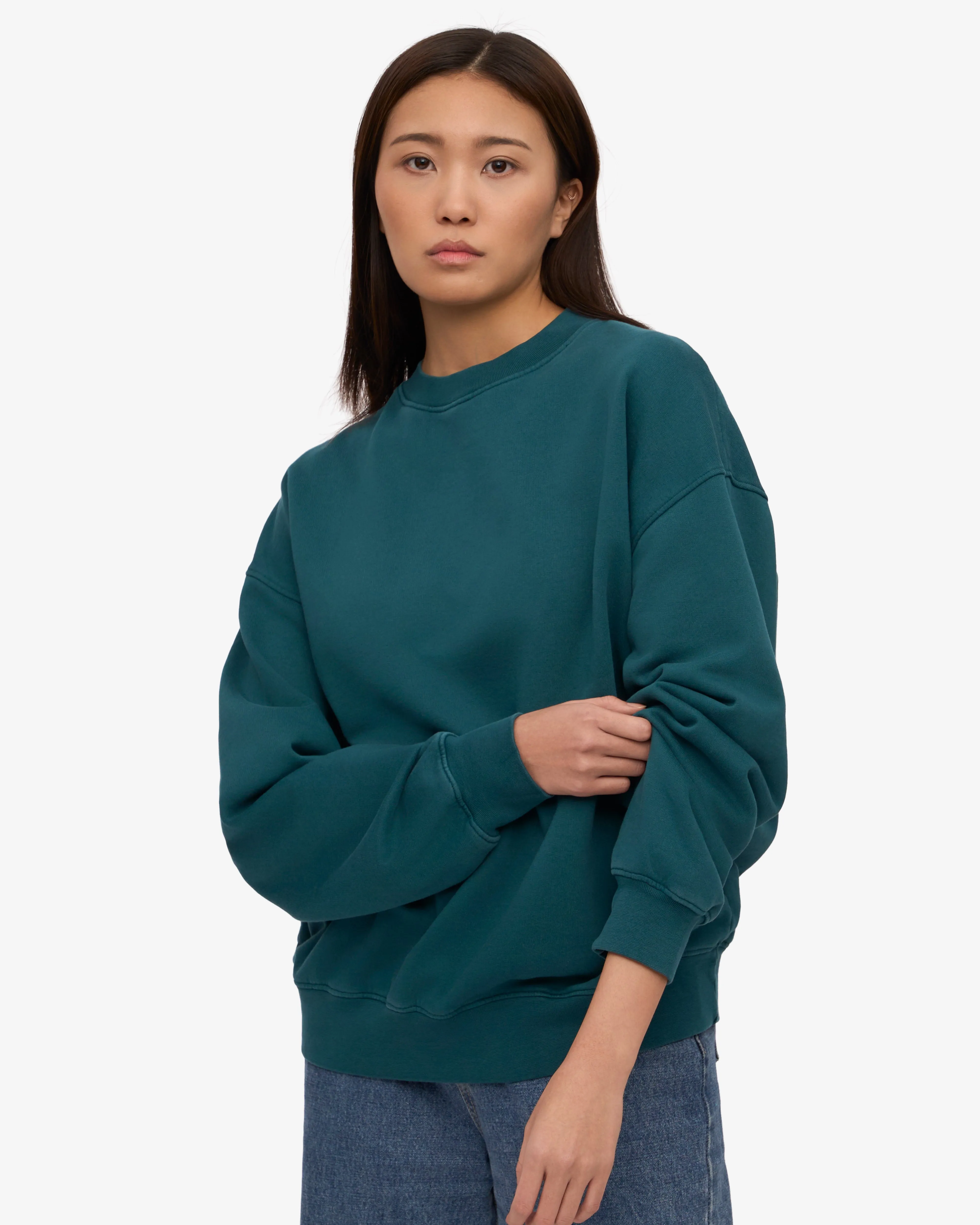 Organic Oversized Crew - Ocean Green
