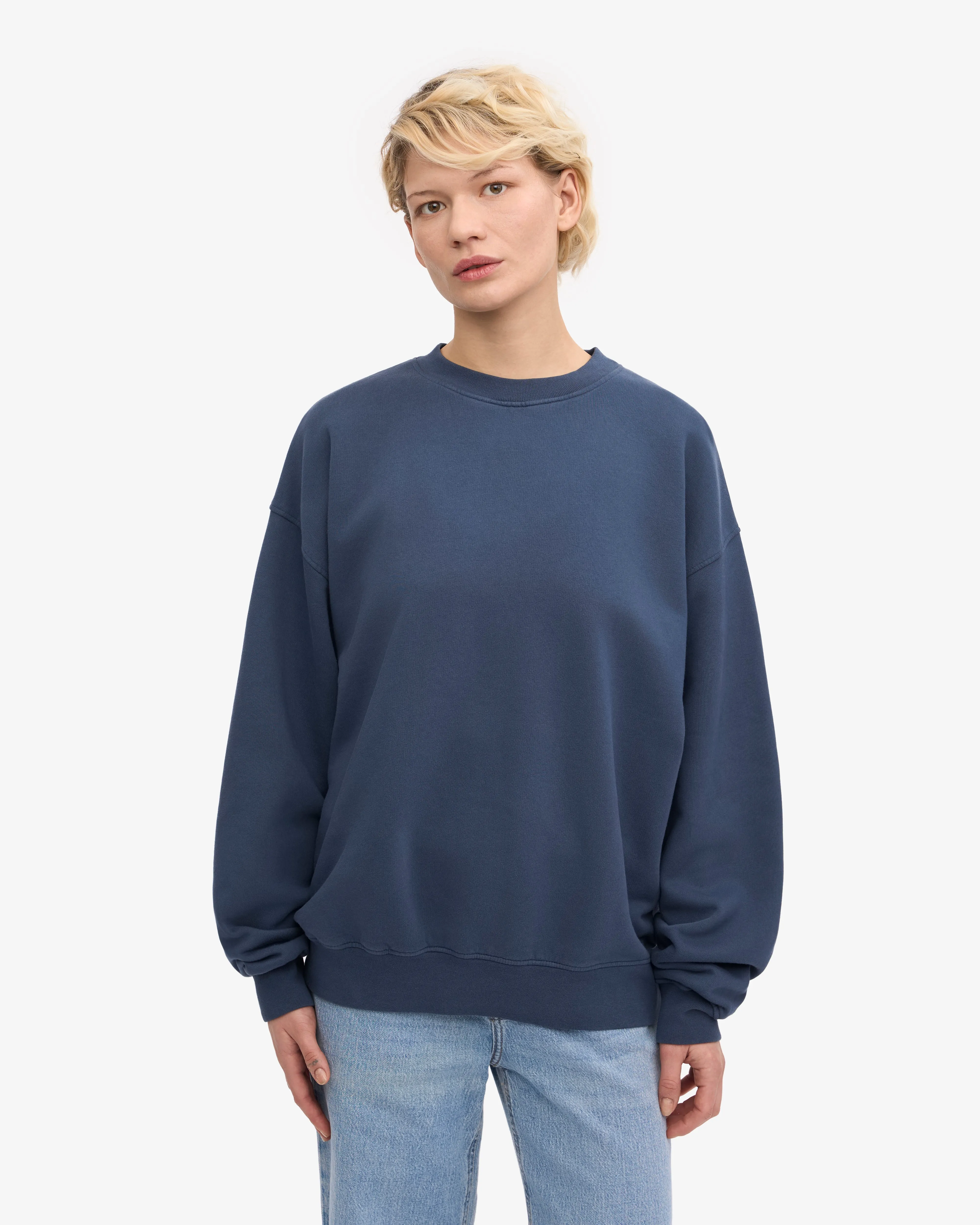 Organic Oversized Crew - Petrol Blue