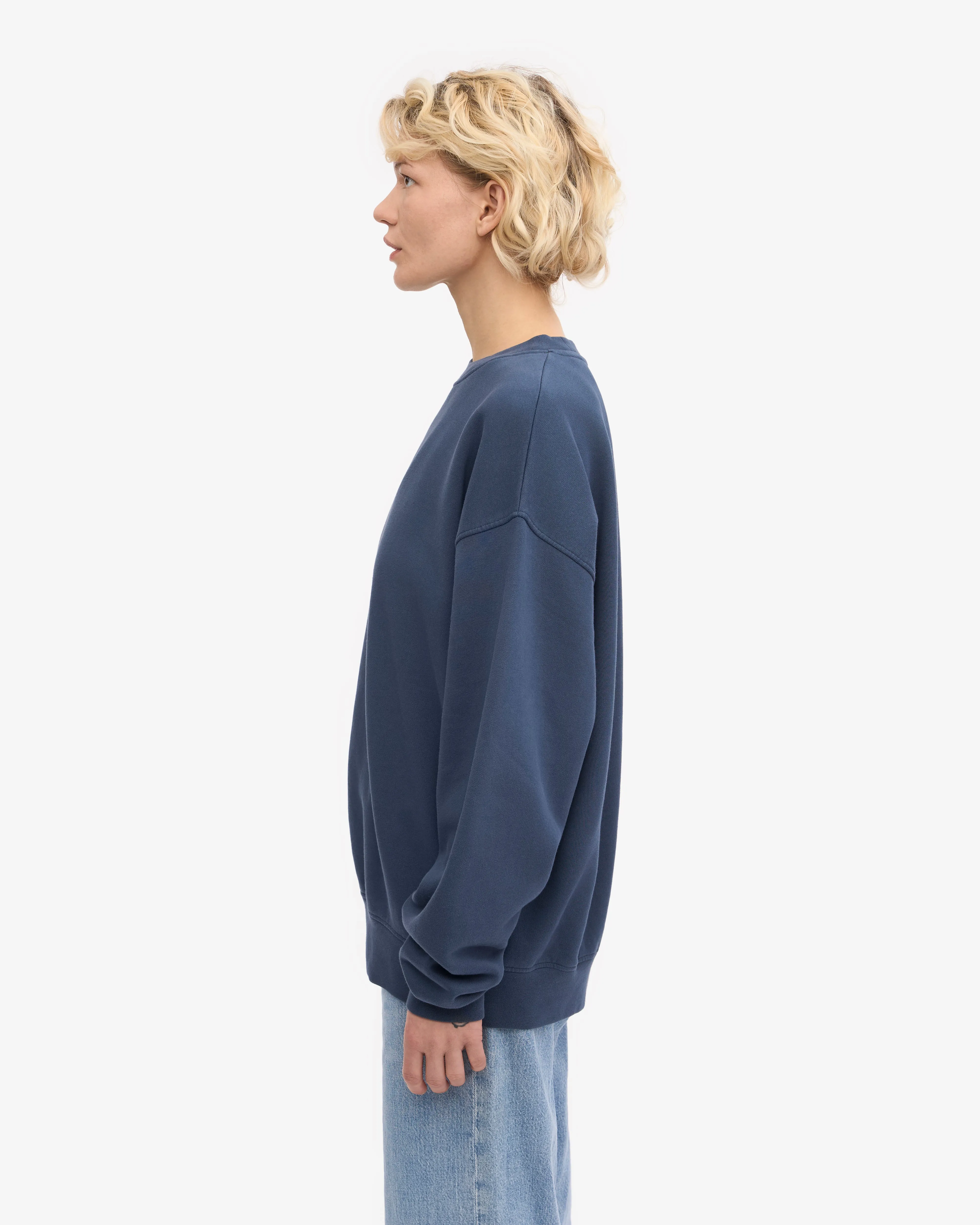 Organic Oversized Crew - Petrol Blue