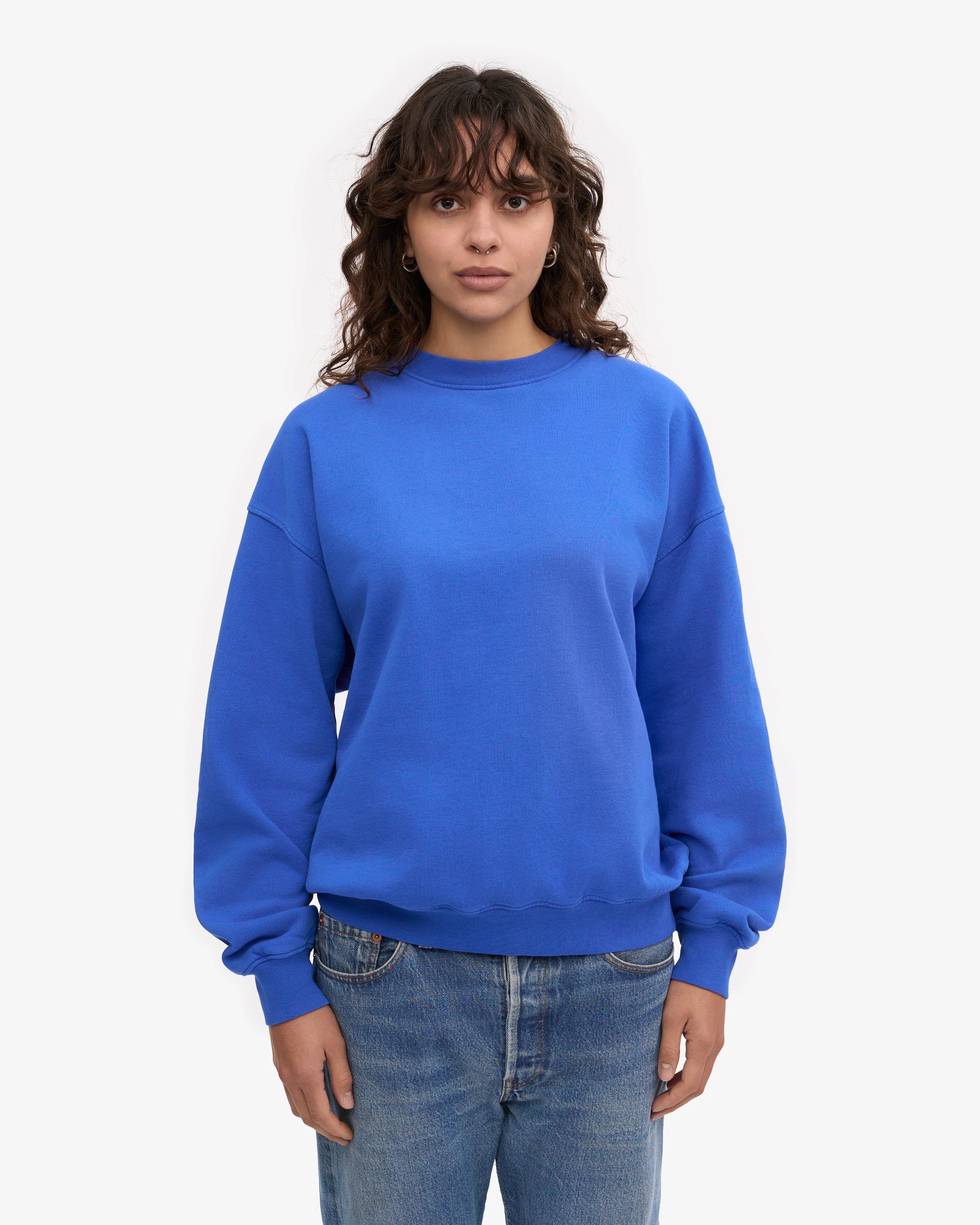 Organic Oversized Crew - Sapphire Blue