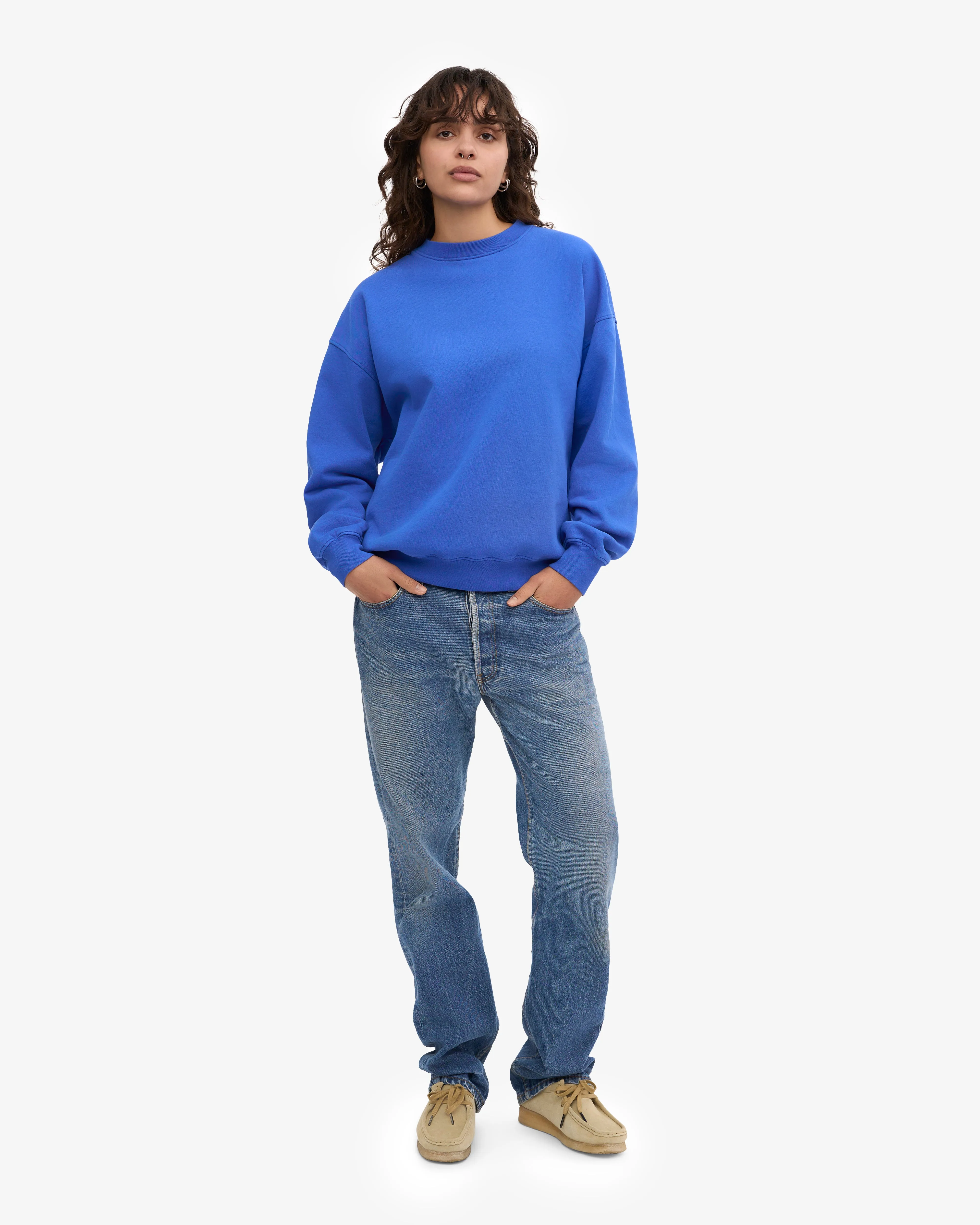 Organic Oversized Crew - Sapphire Blue