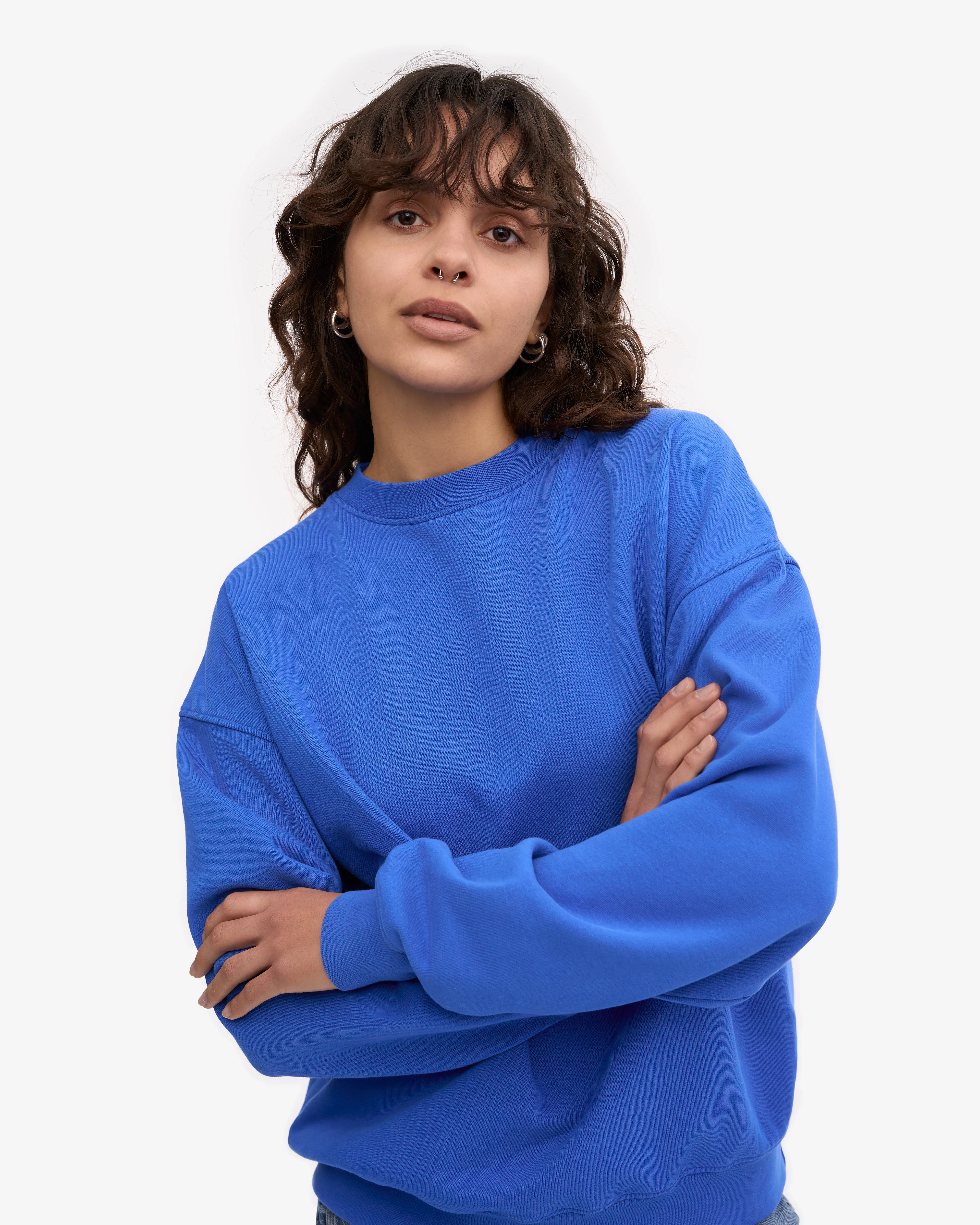 Organic Oversized Crew - Sapphire Blue