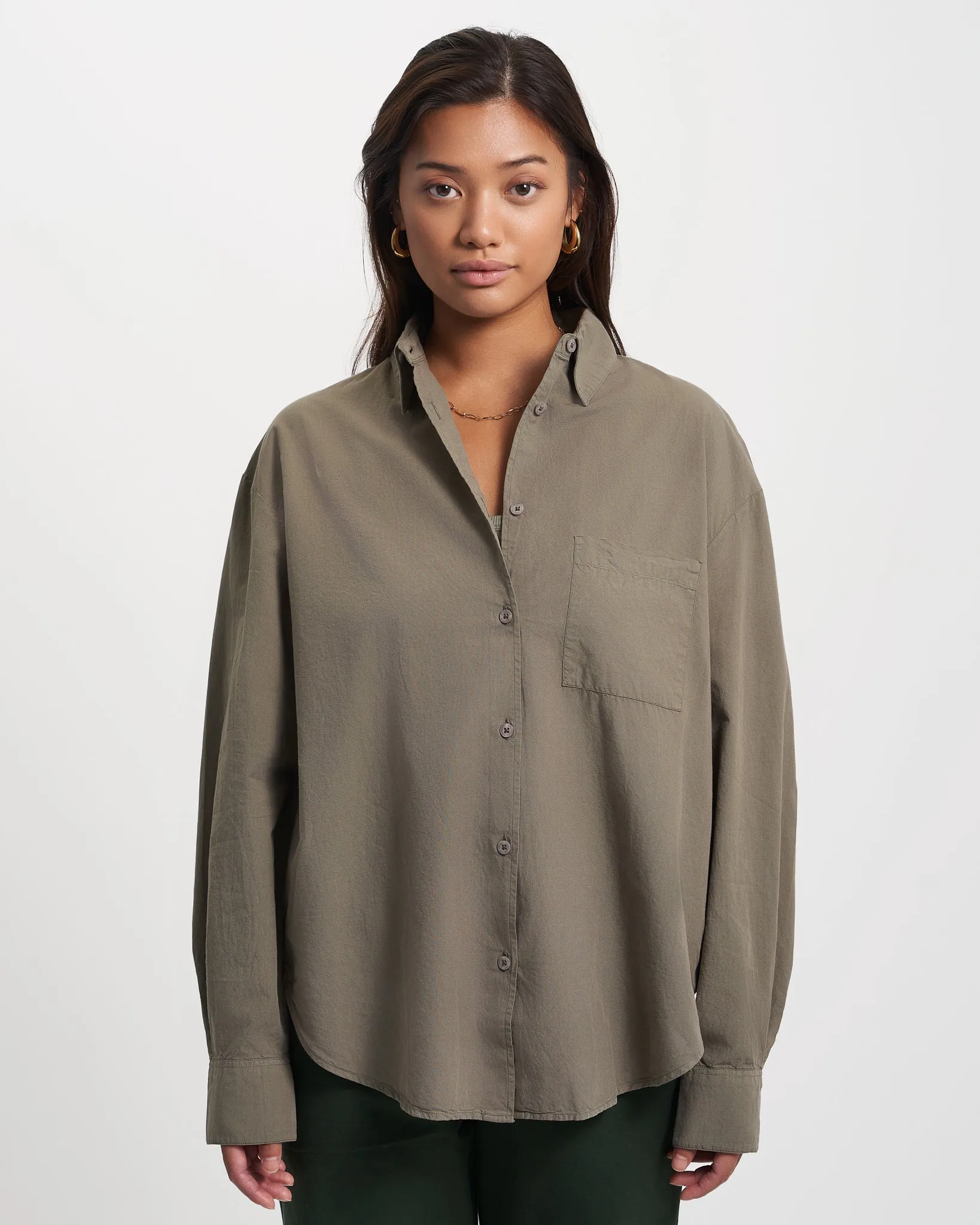 Organic Oversized Shirt - Ocean Green