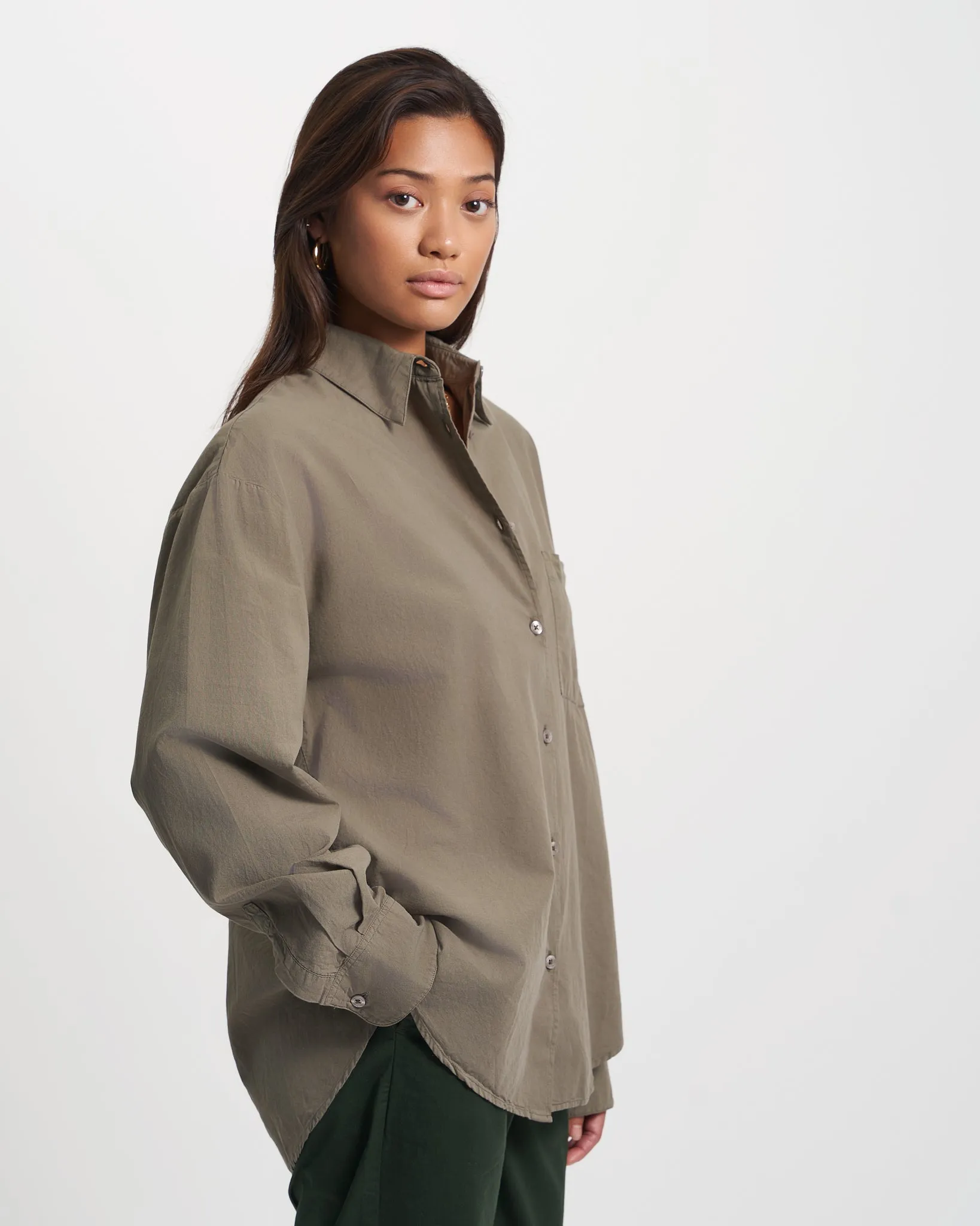Organic Oversized Shirt - Ocean Green