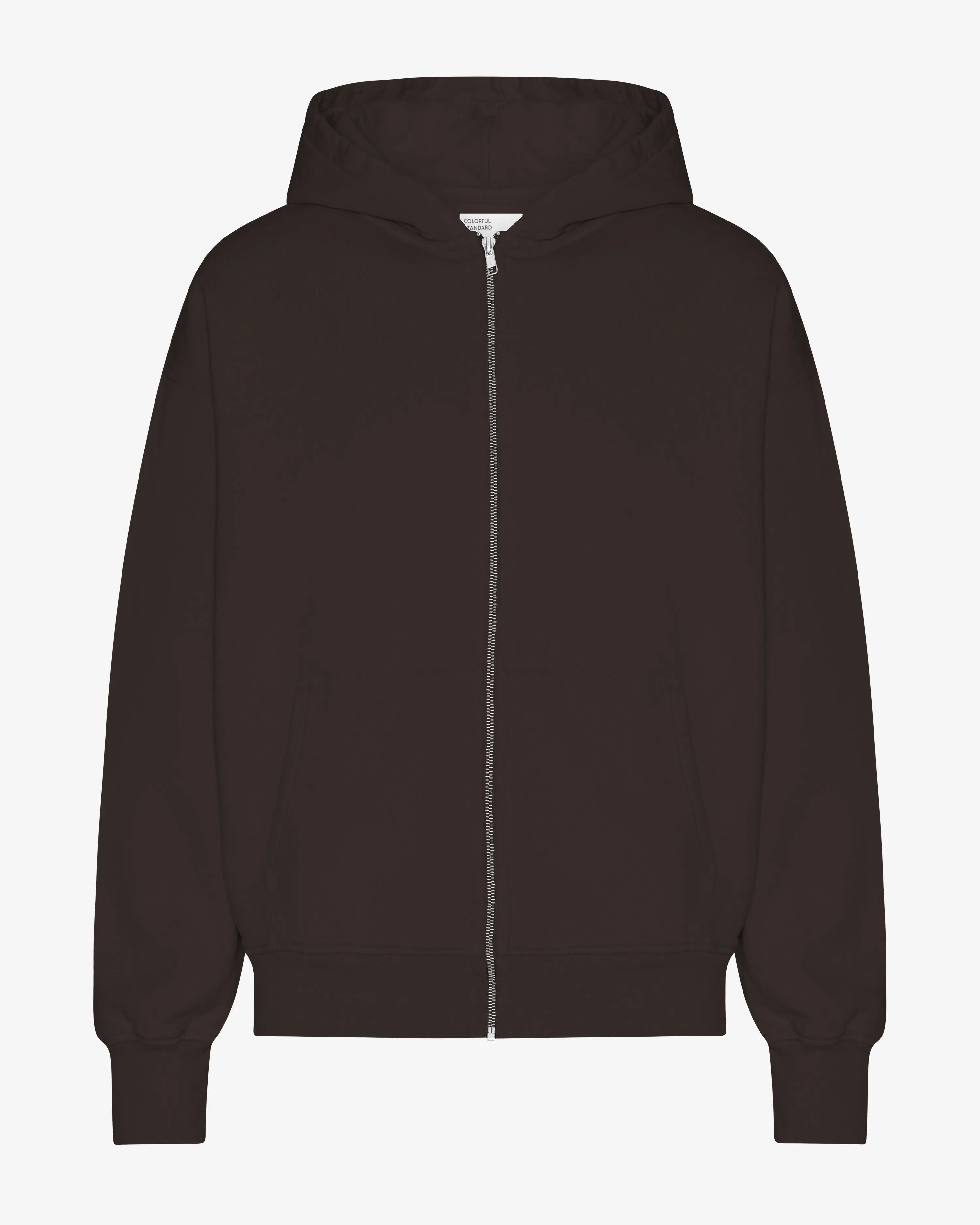 Organic Oversized Zip Hood - Coffee Brown
