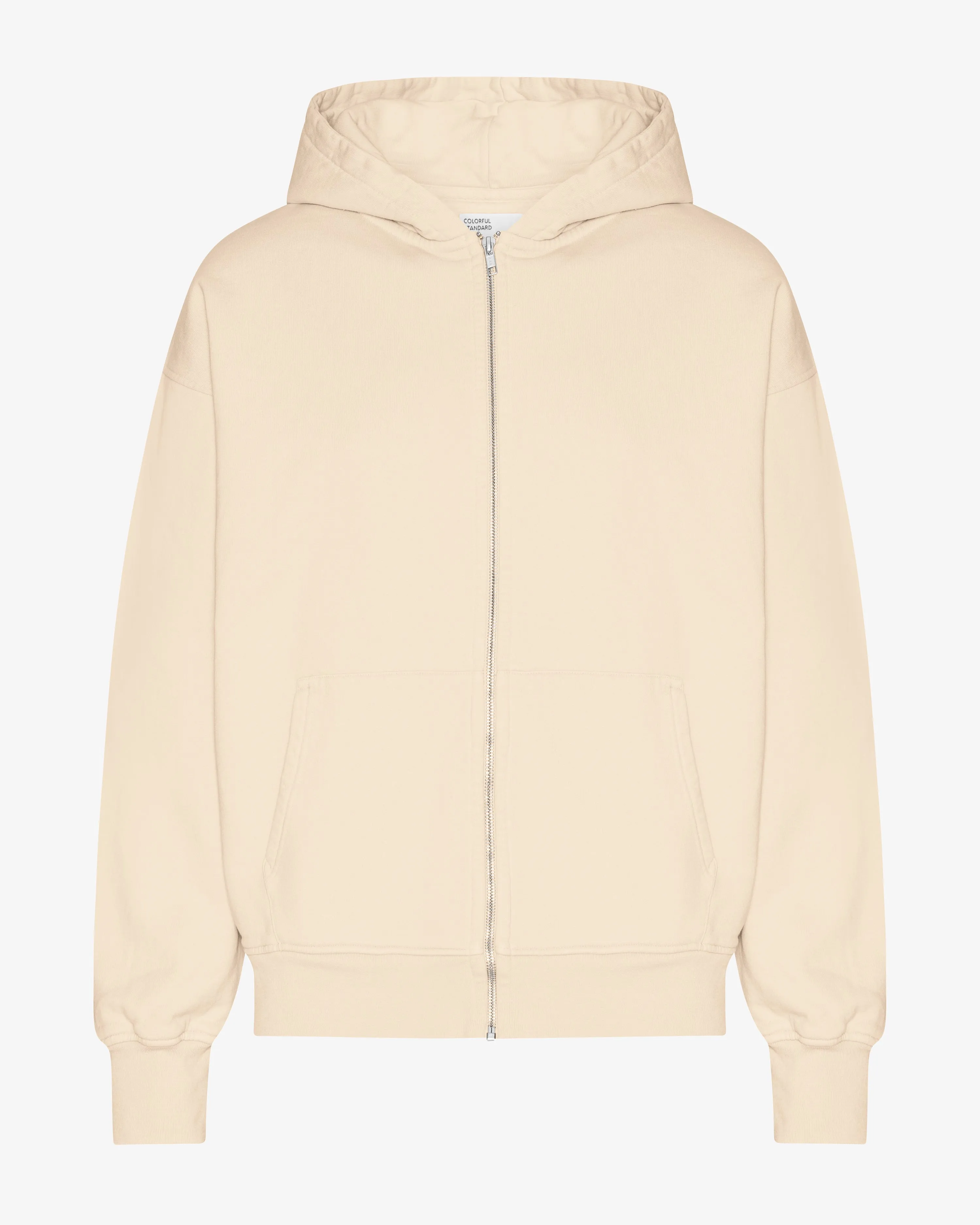 Organic Oversized Zip Hood - Ivory White