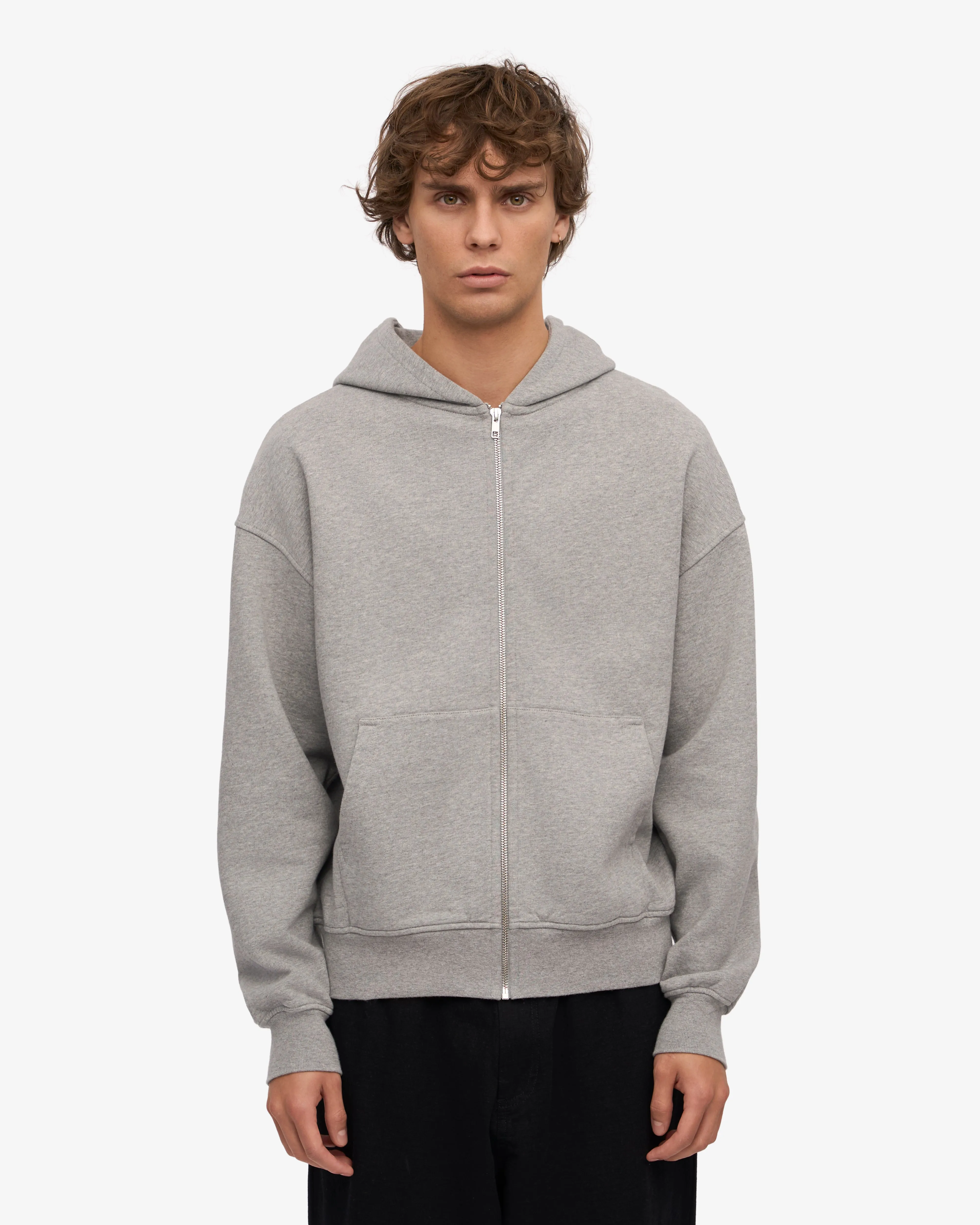 Organic Oversized Zip Hood - Ivory White