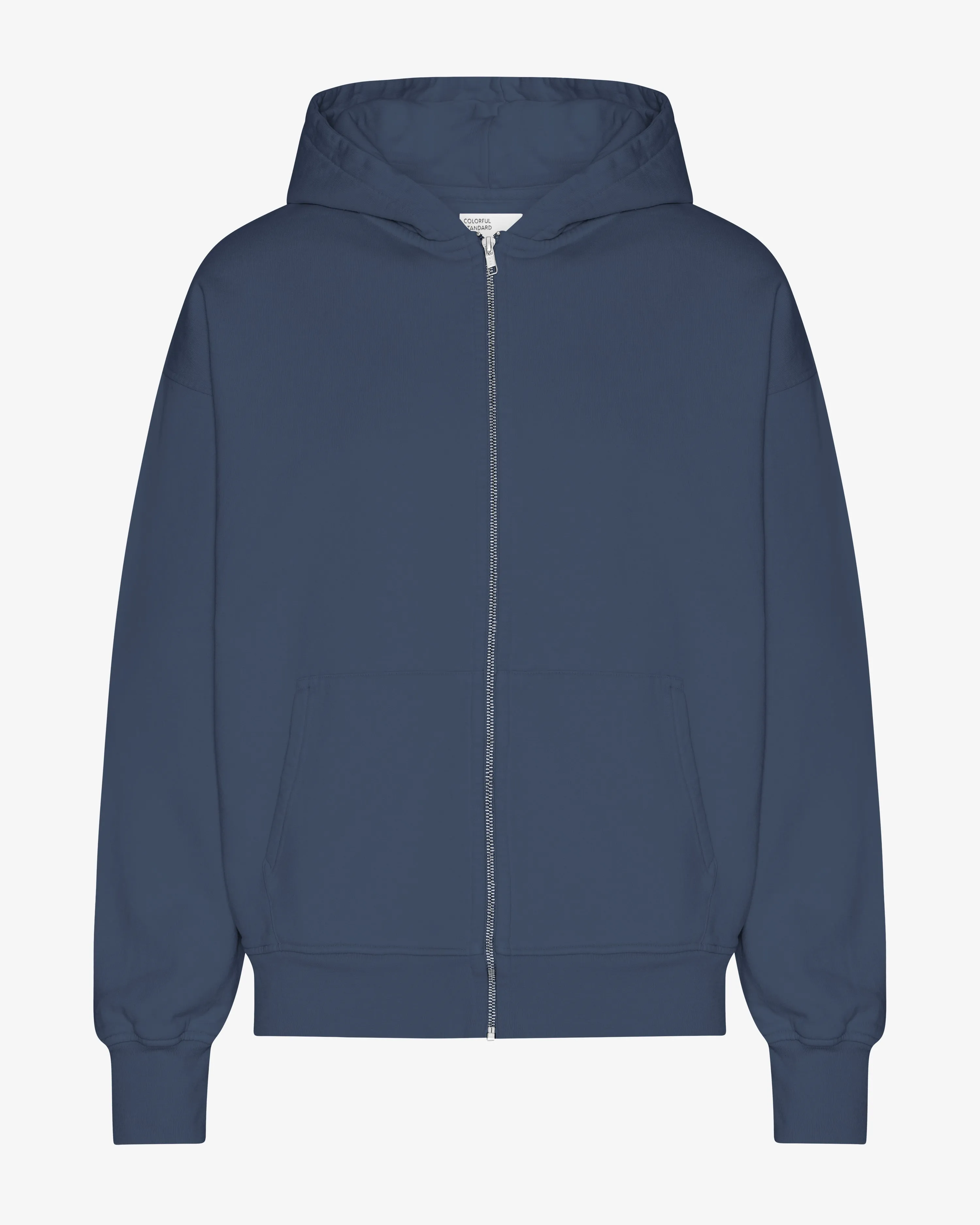 Organic Oversized Zip Hood - Petrol Blue