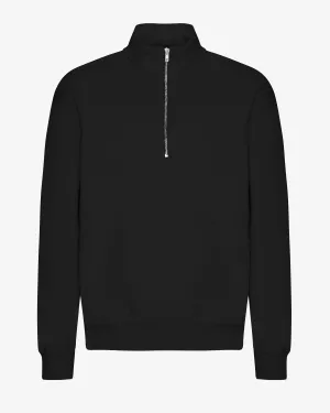 Organic Quarter Zip - Deep Black