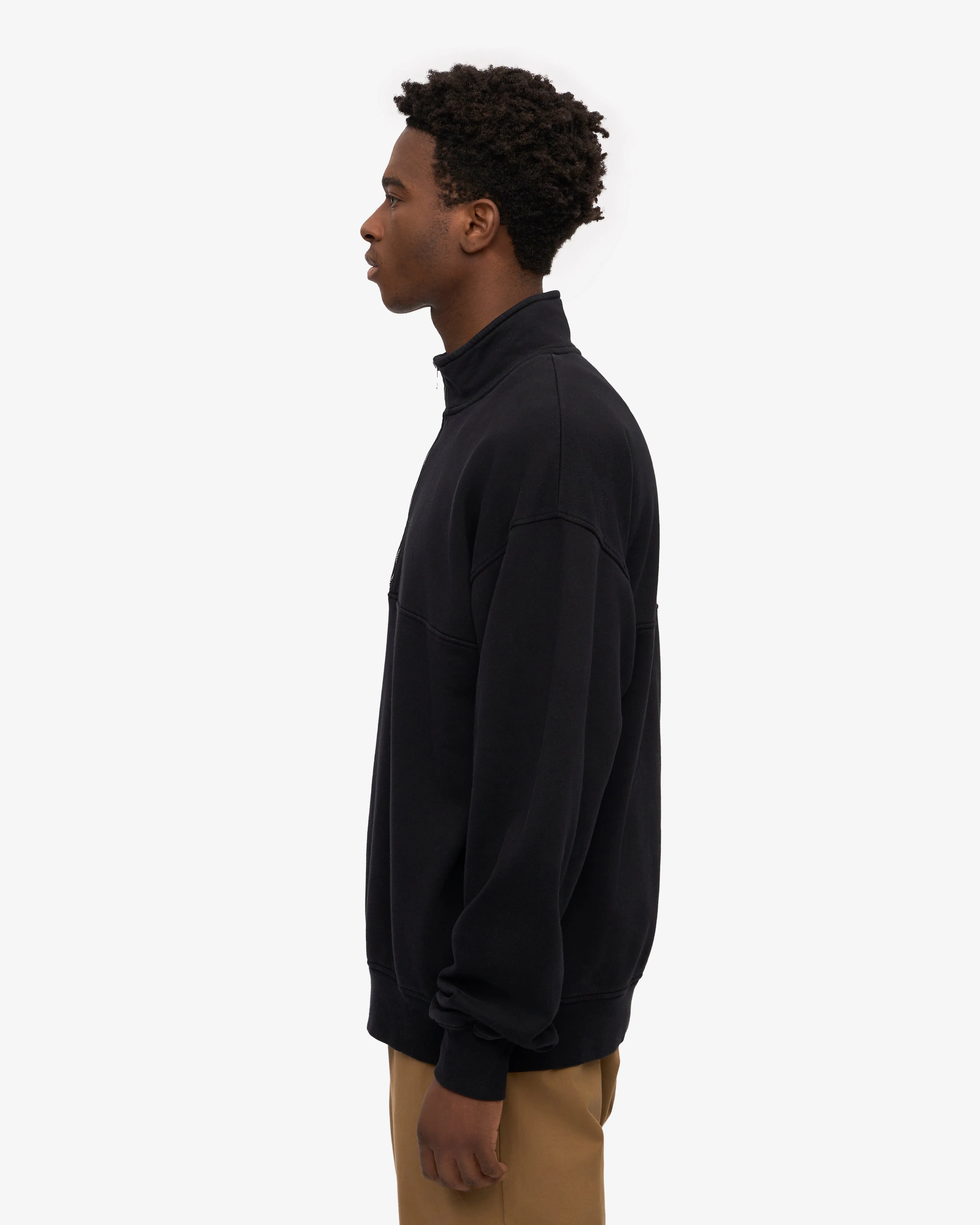 Organic Quarter Zip - Deep Black