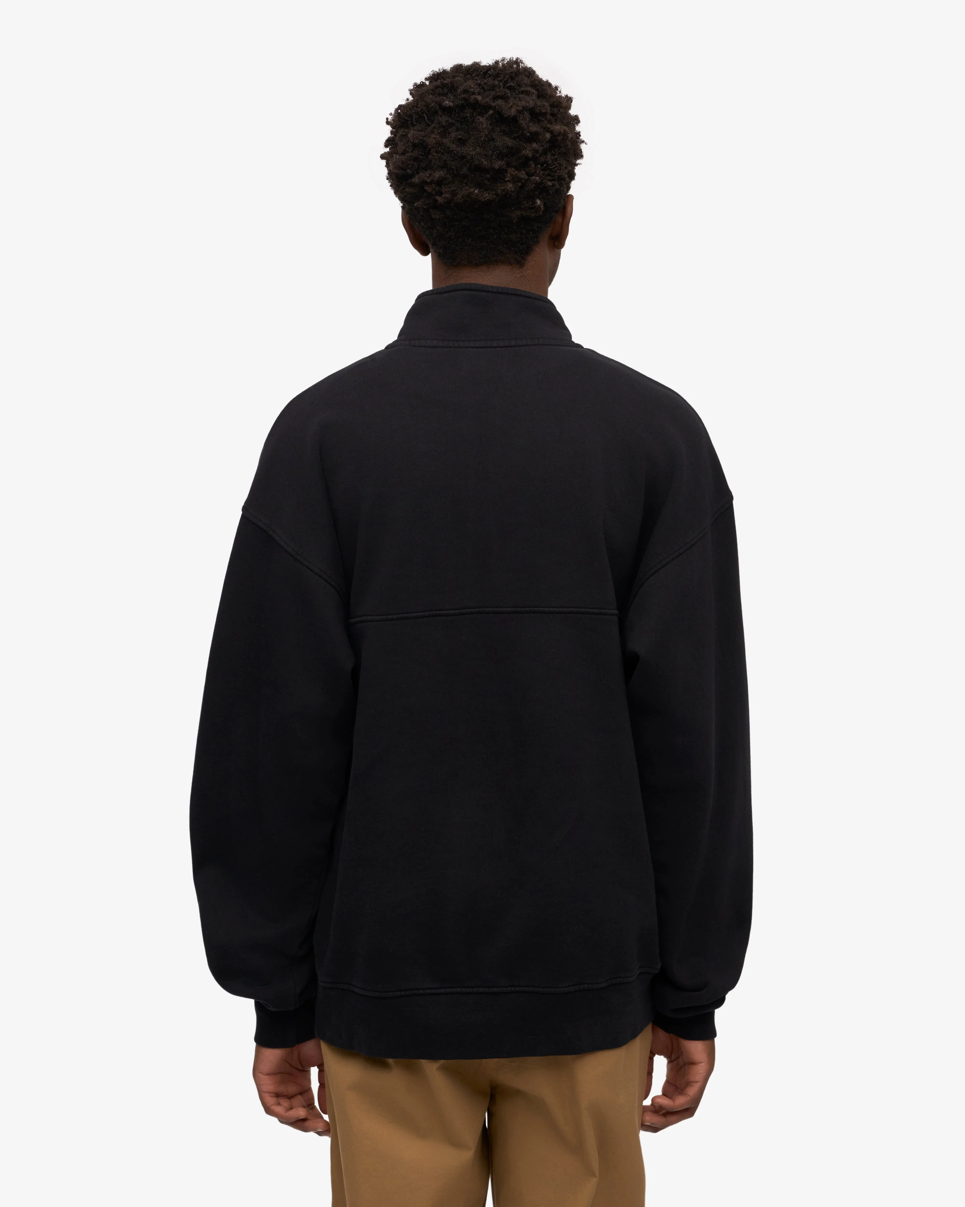 Organic Quarter Zip - Deep Black