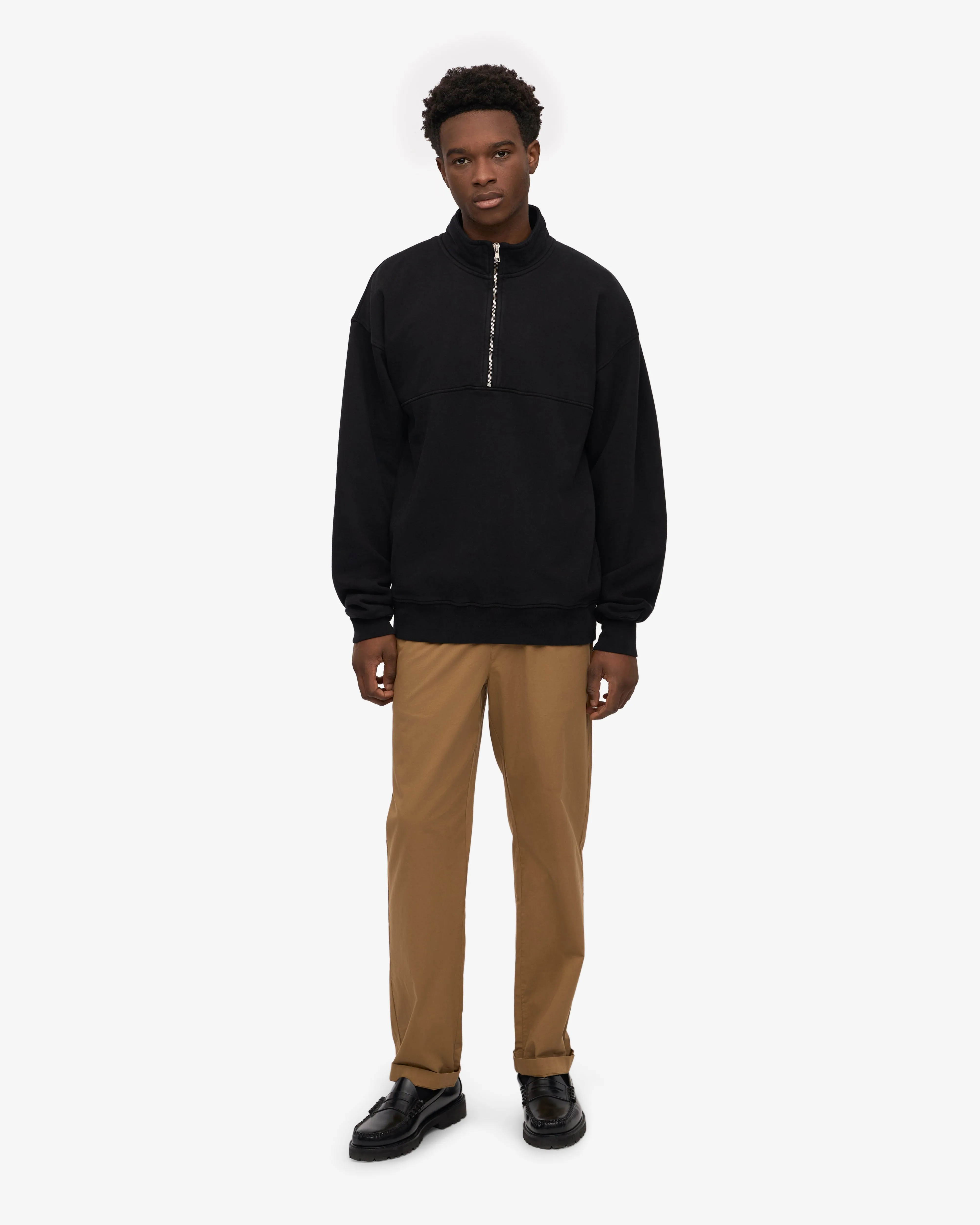 Organic Quarter Zip - Deep Black