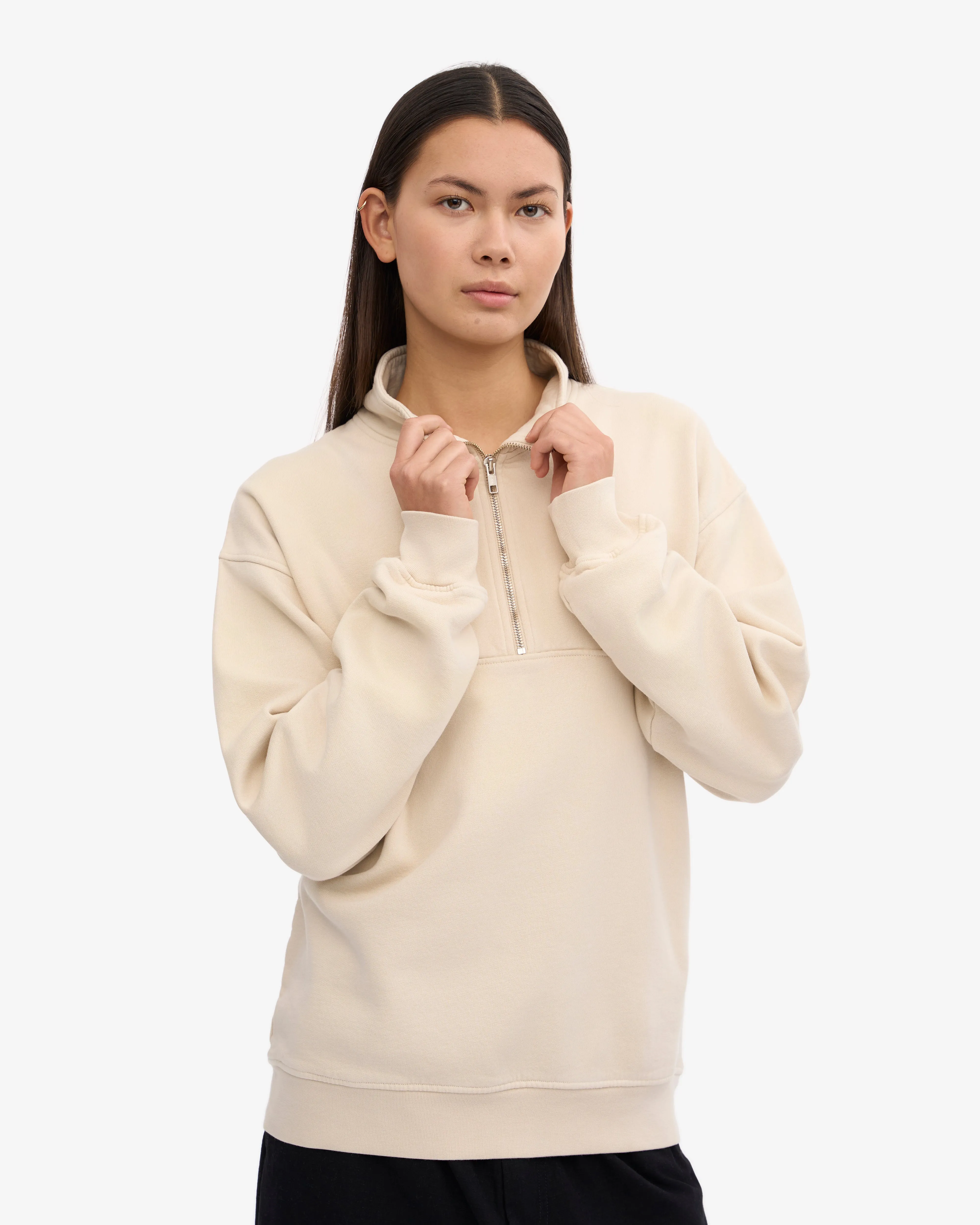 Organic Quarter Zip - Ivory White