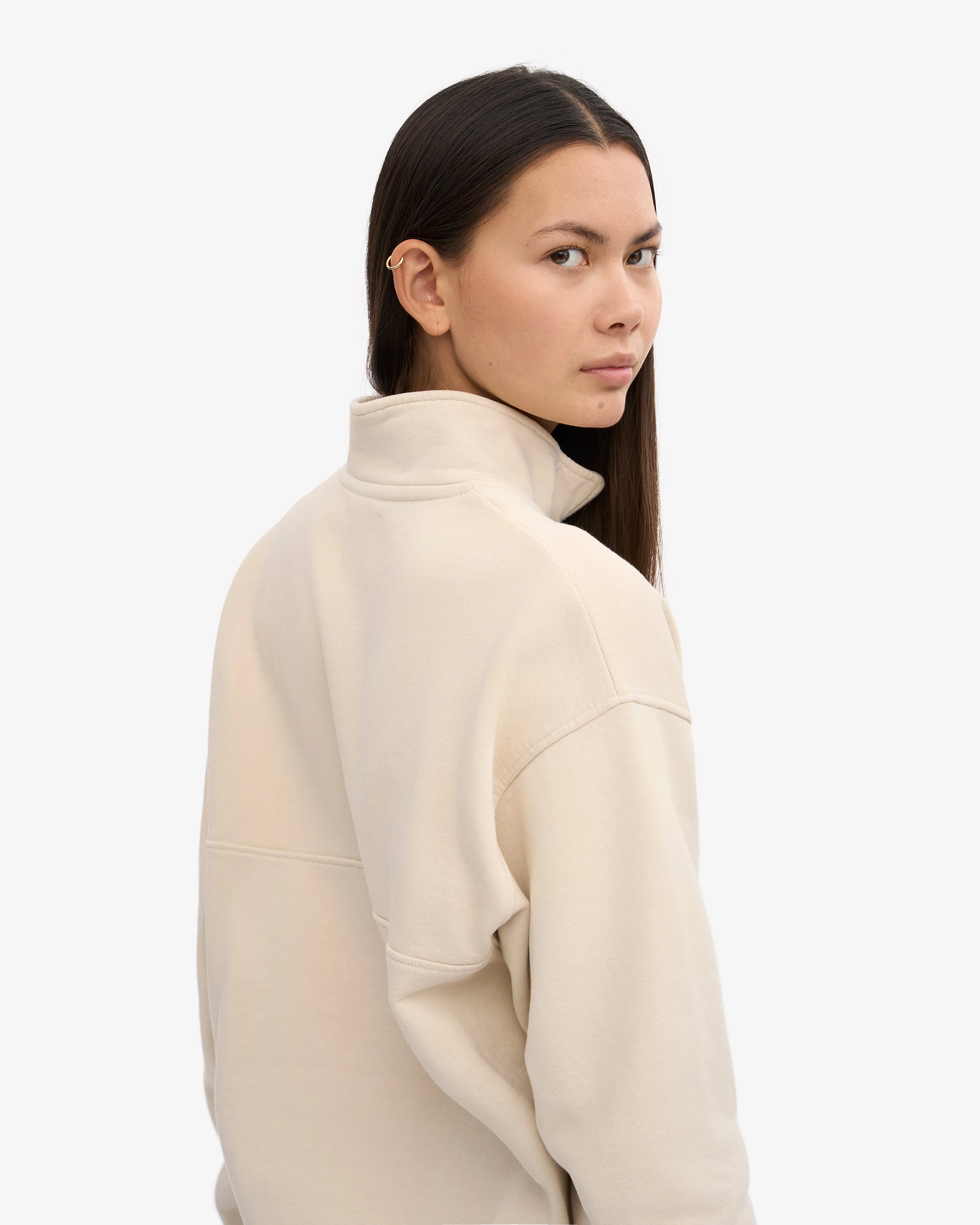 Organic Quarter Zip - Ivory White