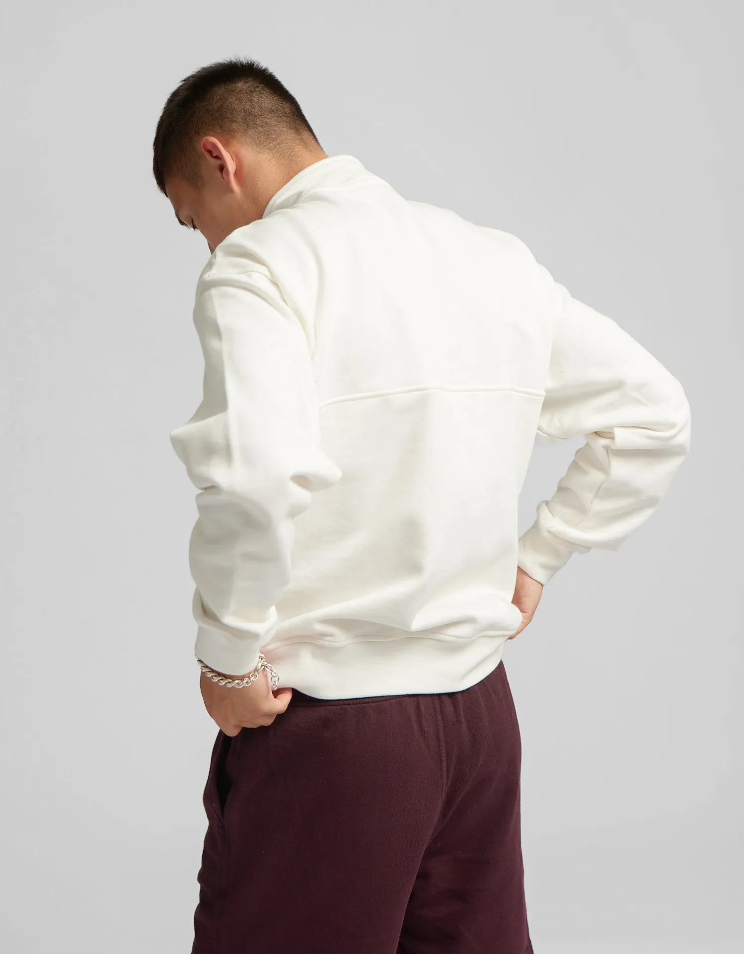 Organic Quarter Zip - Limestone Grey