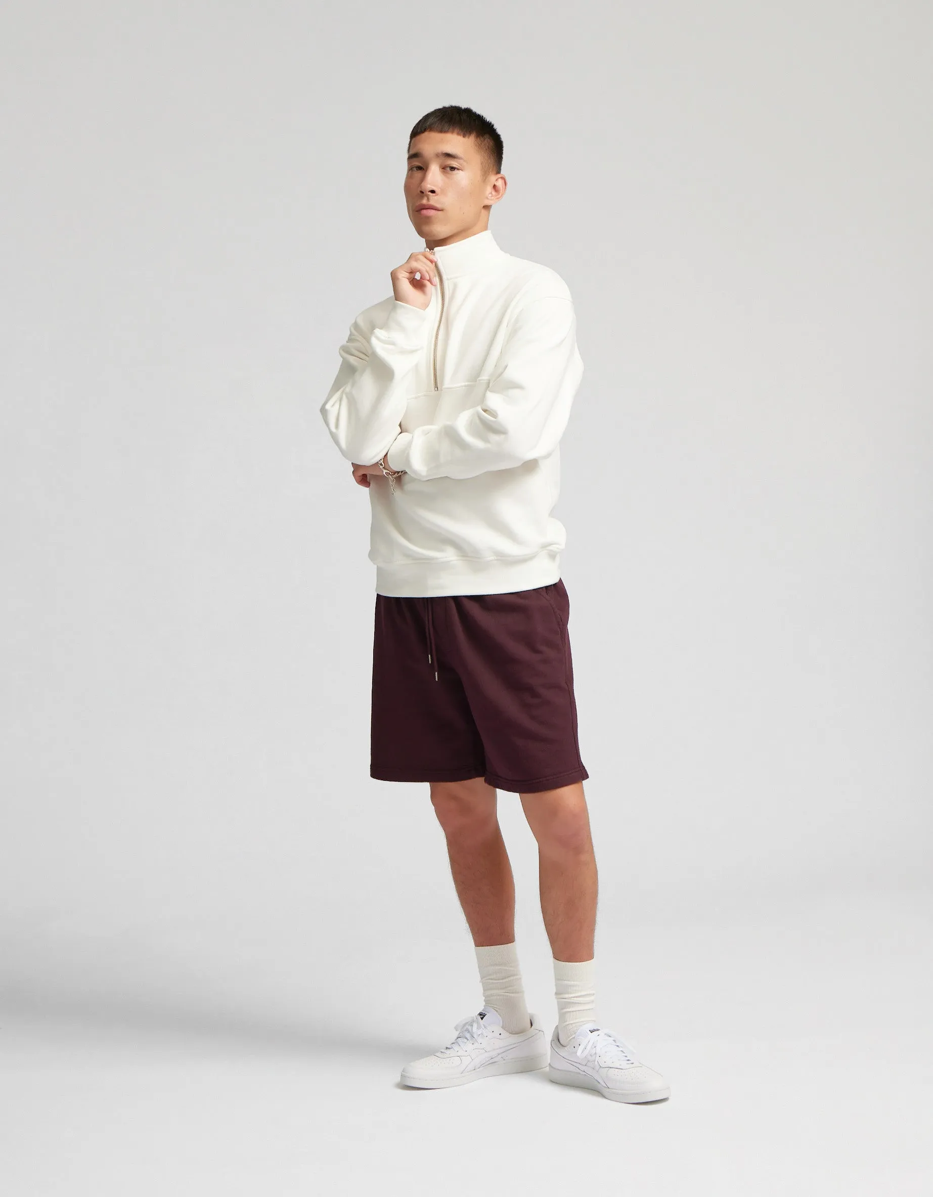 Organic Quarter Zip - Limestone Grey