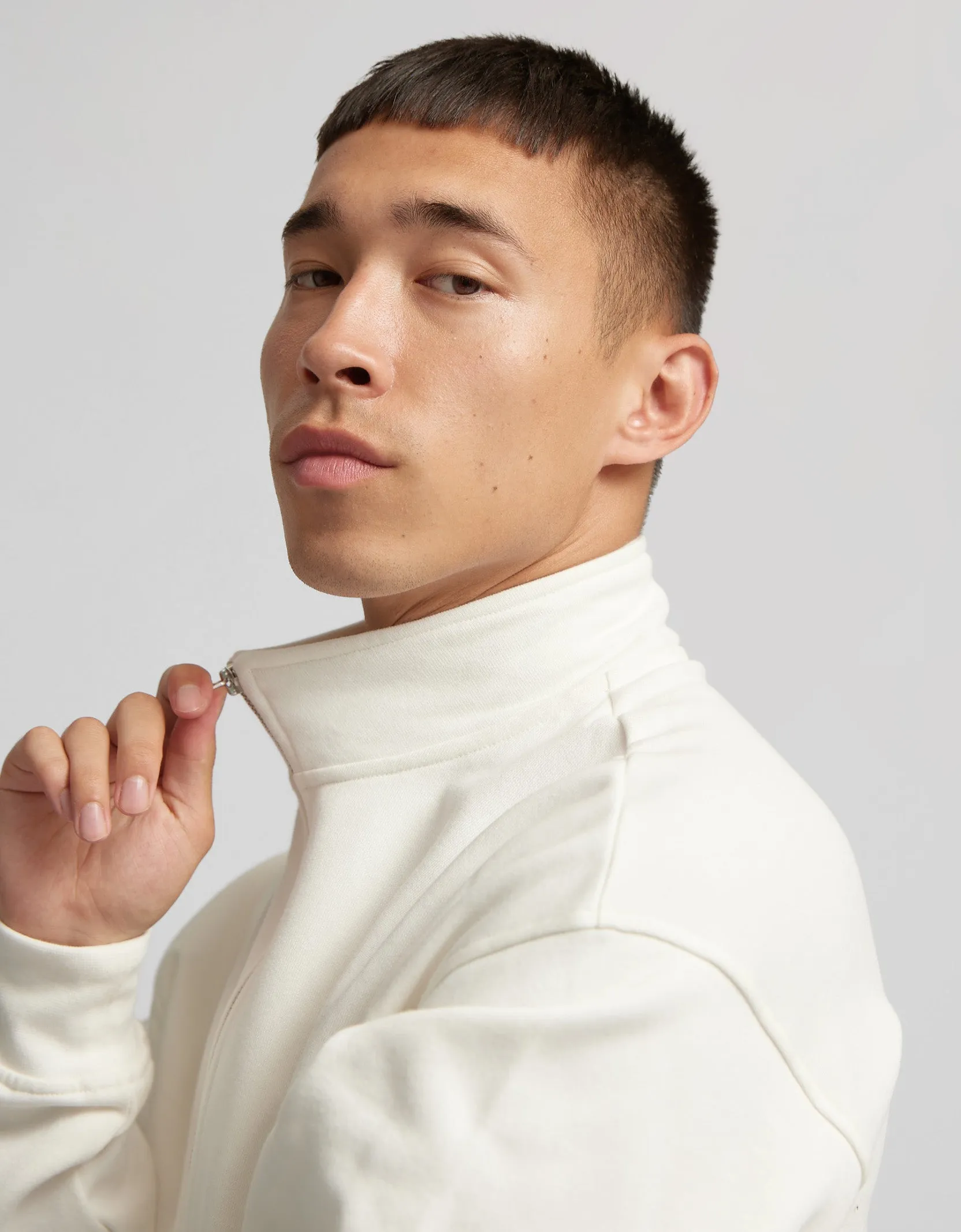 Organic Quarter Zip - Ocean Green